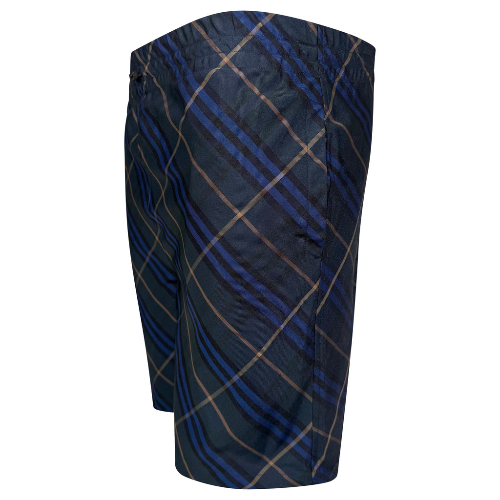 BURBERRY CHECKED SHORTS NAVY/GREEN - LARGE | PRE OWNED