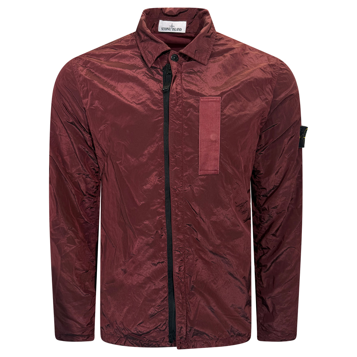 STONE ISLAND NYLON METAL MAROON OVERSHIRT - LARGE| PRE OWNED