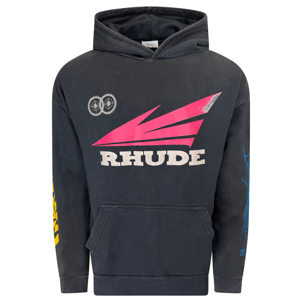 RHUDE NAVY LOGO HOODIE - XL (Fits XXL)| PRE OWNED