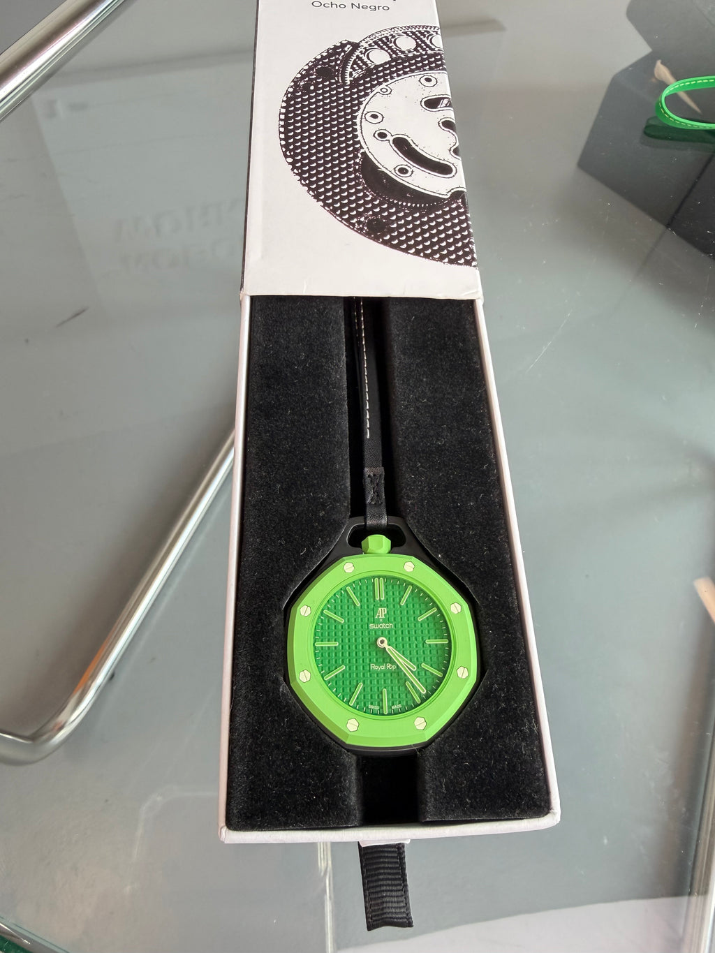 SWATCH X AUDEMARS PIGUET BIOCERAMIC ROYAL POP "GREEN EIGHT " WATCH & STRAP | NEW
