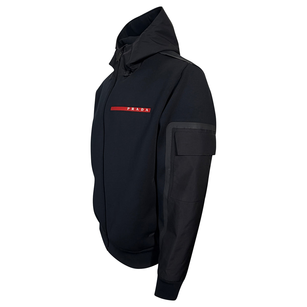 PRADA LINEA ROSSA TECH FABRIC JACKET BLACK - XL | PRE OWNED