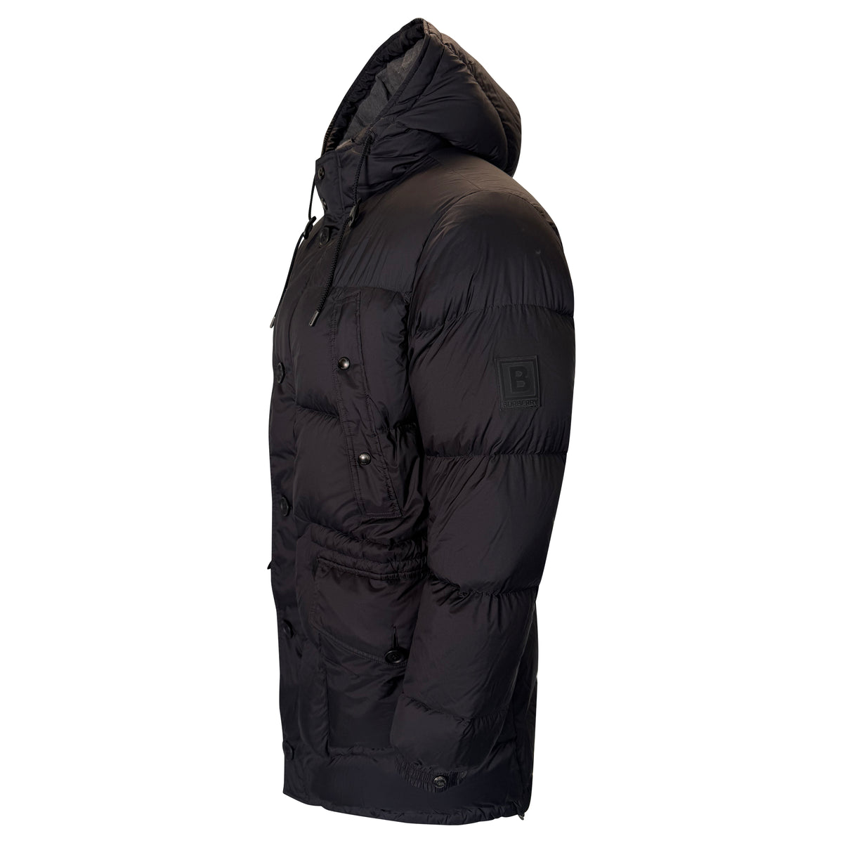 BURBERRY BLACK DOWN PUFFER COAT - LARGE | PRE OWNED