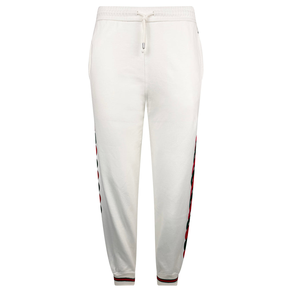 GUCCI WHITE LOGO TRACK PANTS - XL | PRE OWNED