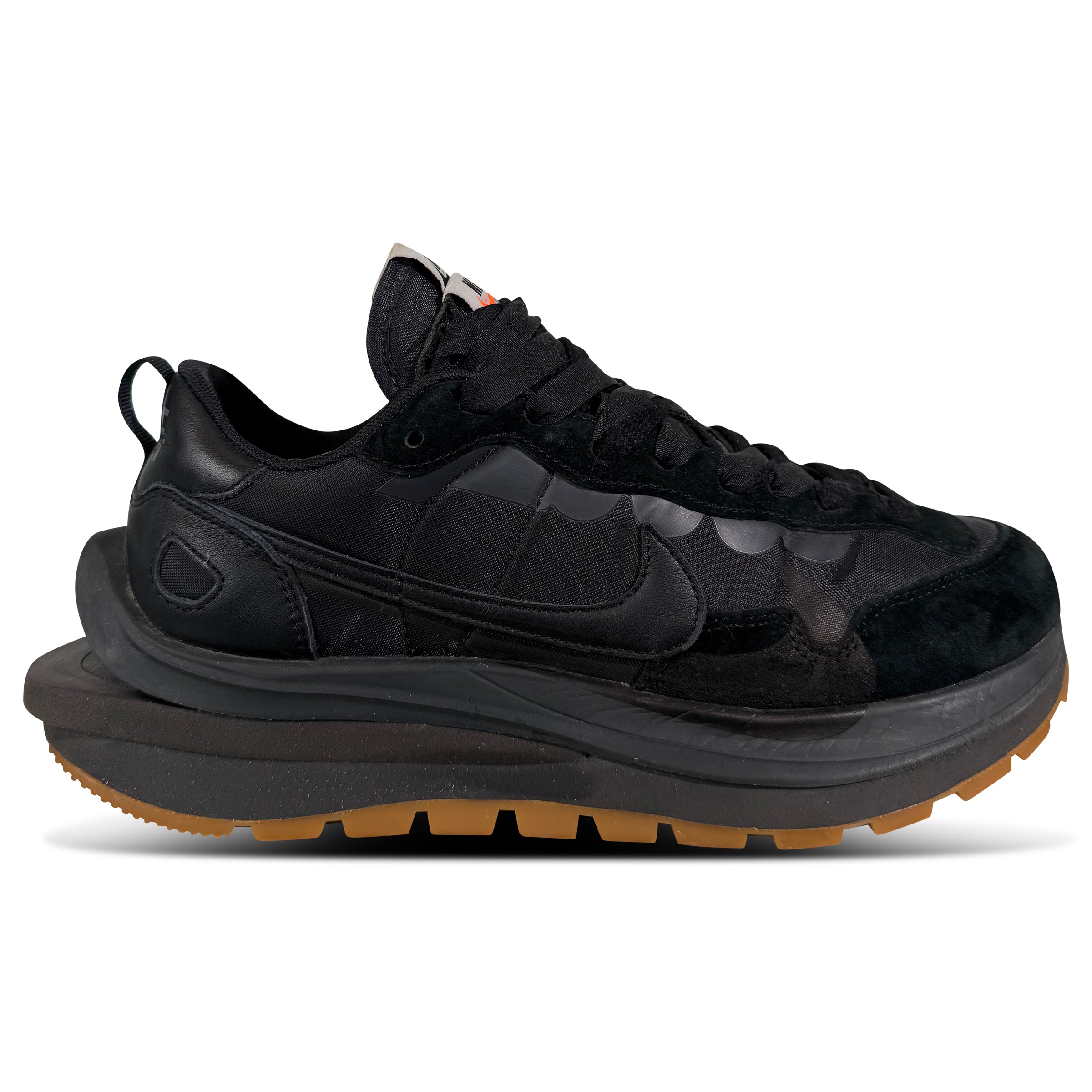 NIKE SACAI VAPORWAFFLE TRIPLE BLACK - UK 7 (41) | PRE OWNED