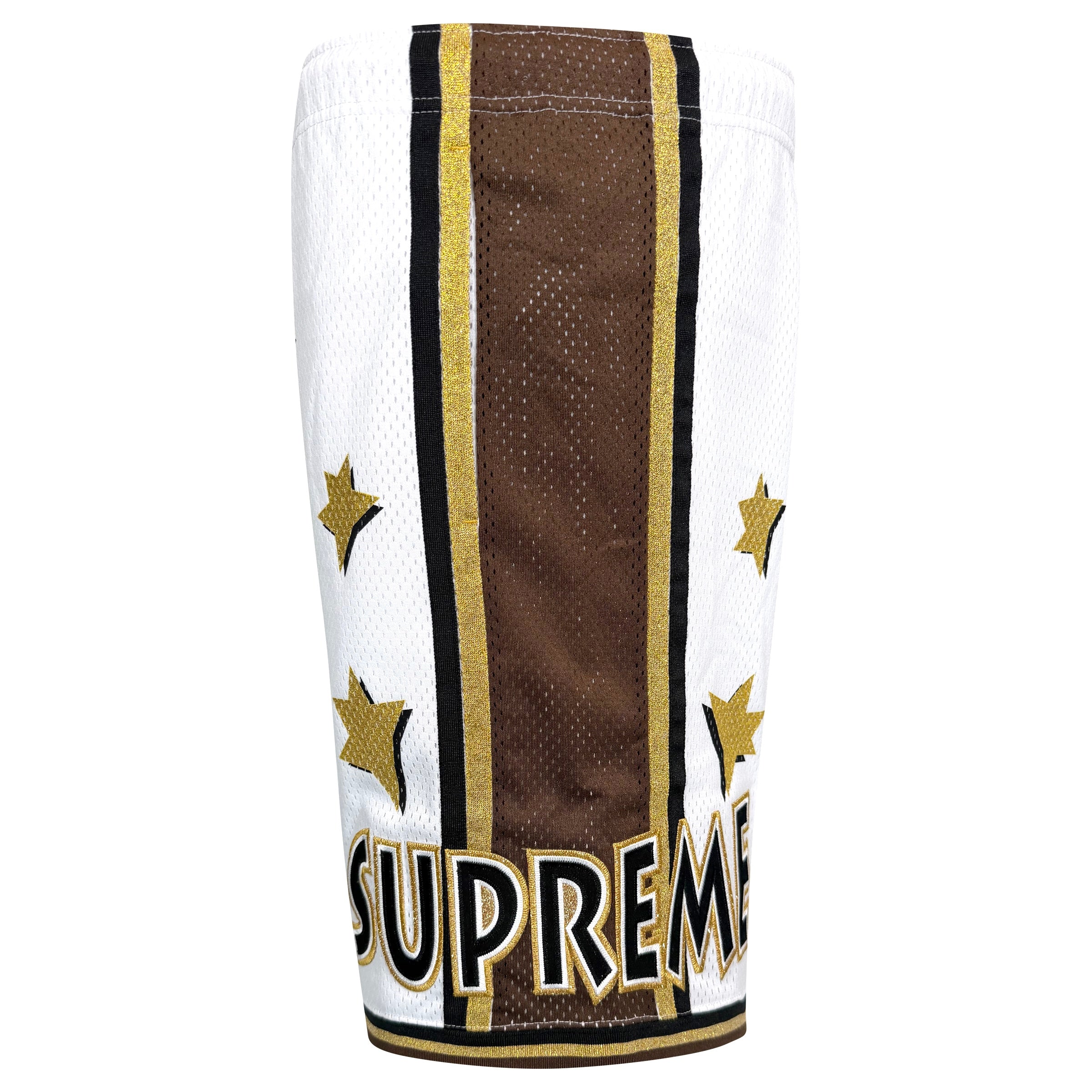 SUPREME WHTE BASKETBALL SHORTS - SMALL (Fits Medium)| PRE OWNED