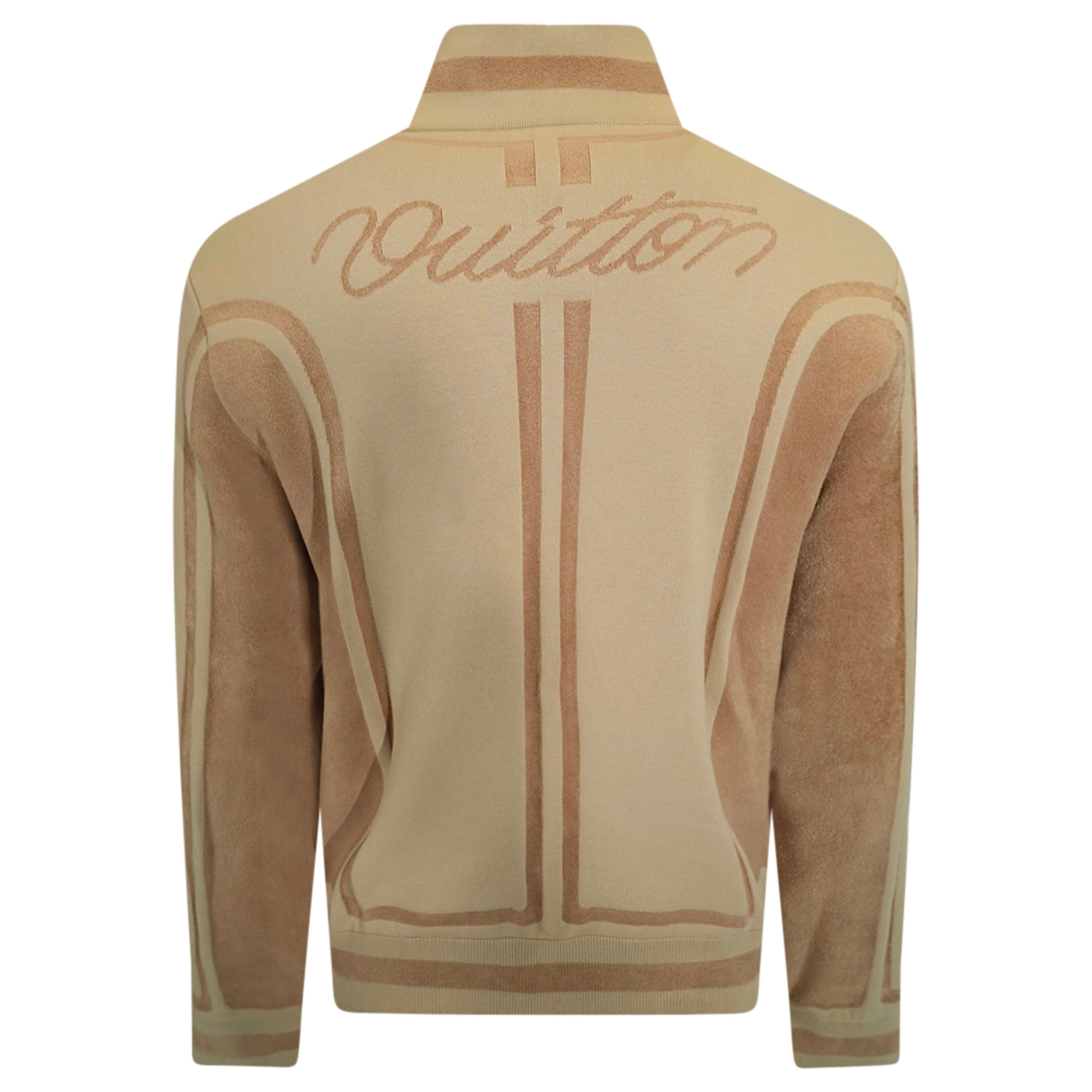 LOUIS VUITTON TRACK KNIT JACKET BEIGE - LARGE | PRE OWNED