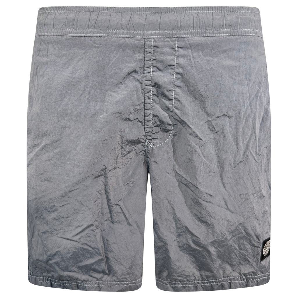 STONE ISLAND GREY METAL NYLON SWIM SHORTS - MEDIUM| PRE OWNED