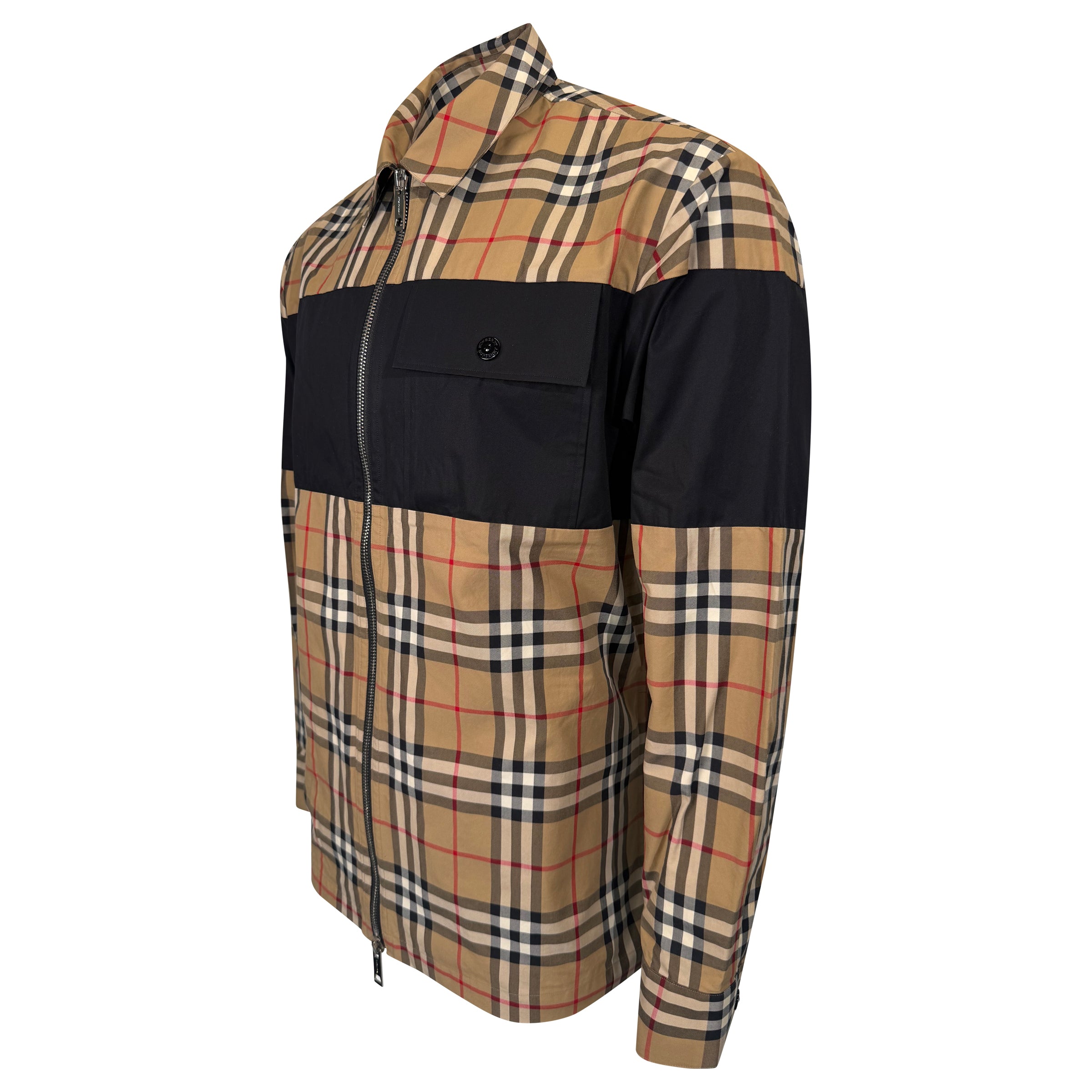 BURBERRY CHECKED / BLACK JACKET - XL | PRE OWNED