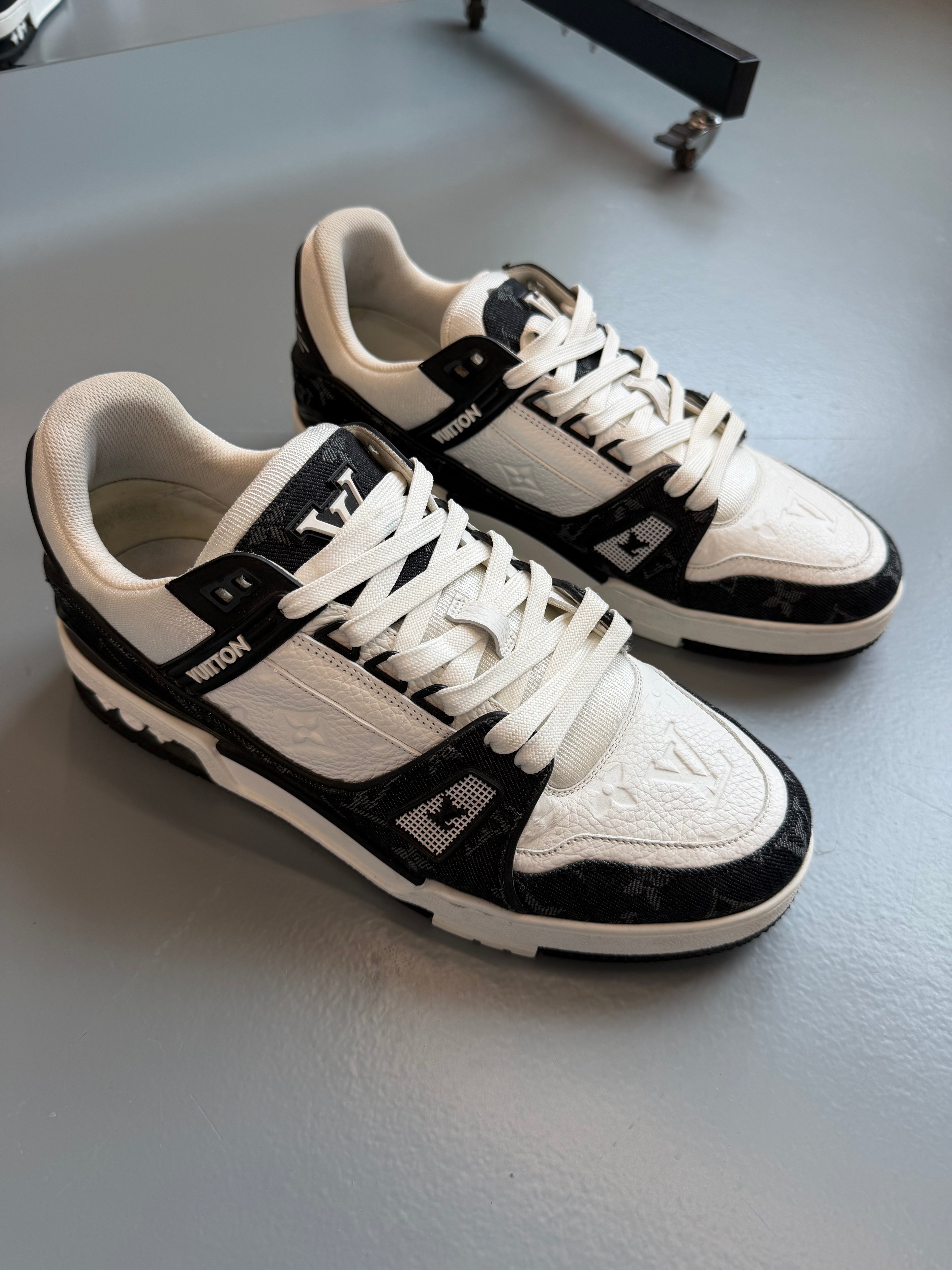 LOUIS VUITTON BLACK DENIM TRAINER - UK 7.5 (Fit 8.5) | PRE OWNED