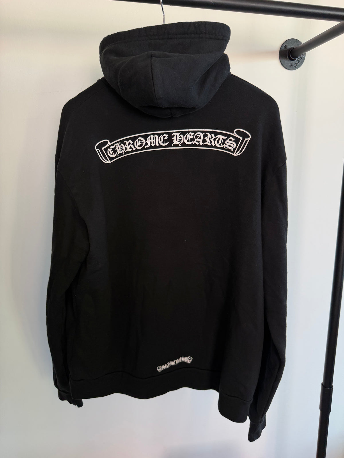 CHROME HEARTS BLACK LOGO HOODIE - MEDIUM (Fits Large) | PRE OWNED