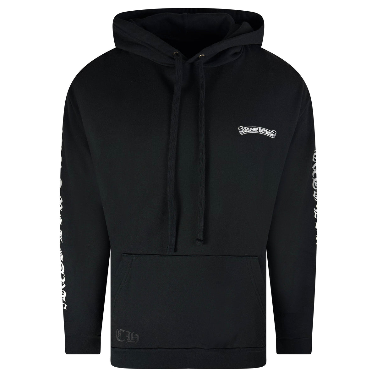 CHROME HEARTS BLACK LOGO HOODIE - MEDIUM (Fits Large) | PRE OWNED