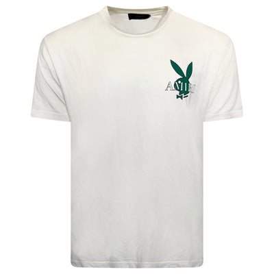 AMIRI BEIGE PLAYBOY LOGO T SHIRT - LARGE | PRE OWNED - Affluent ArchivesUsed HIGH END DESIGNER CLOTHING