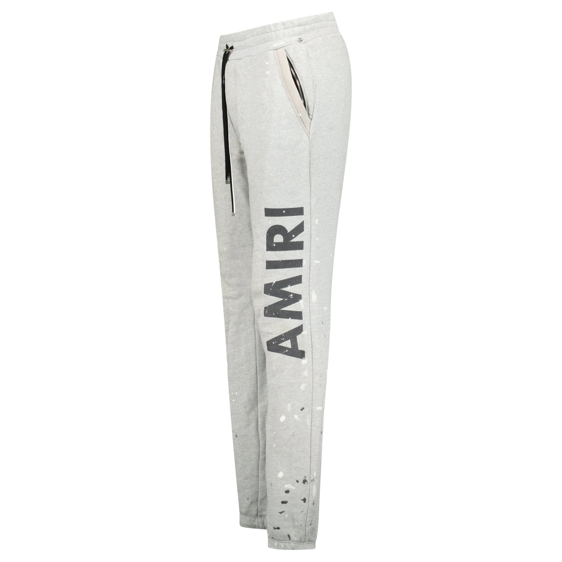 AMIRI GREY LOGO TRACK PANTS - SMALL (Fit Medium) - Affluent ArchivesUsed HIGH END DESIGNER CLOTHING