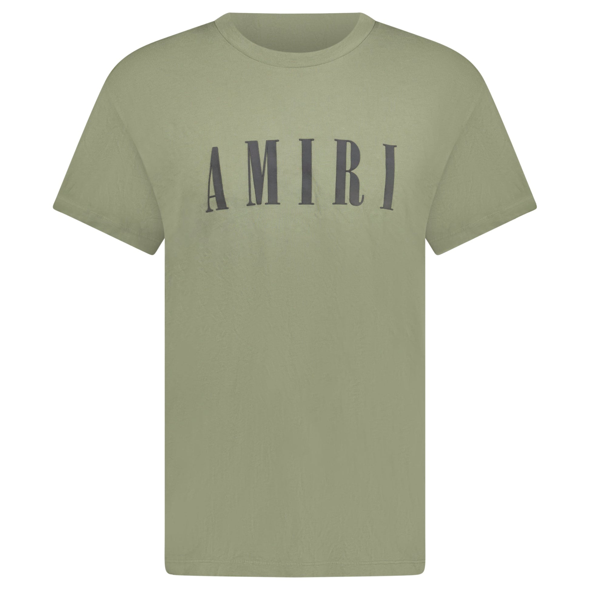 AMIRI LOGO KHAKI T SHIRT - LARGE - Affluent ArchivesUsed HIGH END DESIGNER CLOTHING
