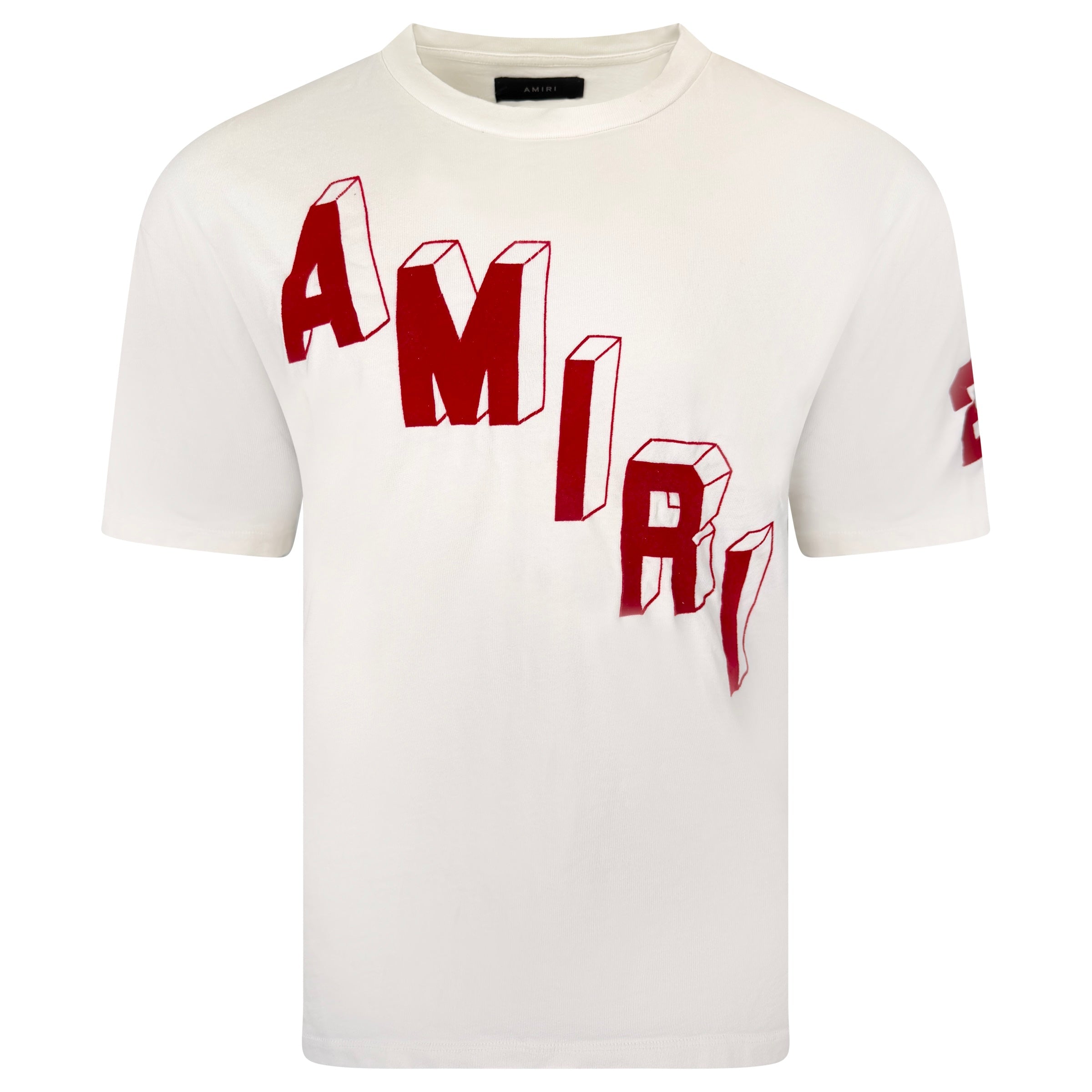 AMIRI WHITE LOGO T SHIRT - MEDIUM - Affluent ArchivesUsed HIGH END DESIGNER CLOTHING