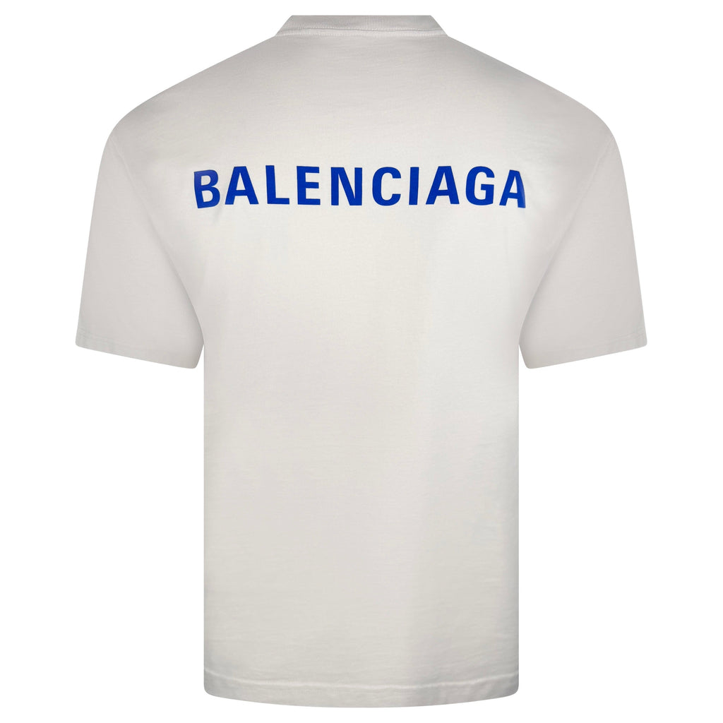 BALENCIAGA BEIGE LOGO T SHIRT - MEDIUM - Affluent ArchivesUsed HIGH END DESIGNER CLOTHING