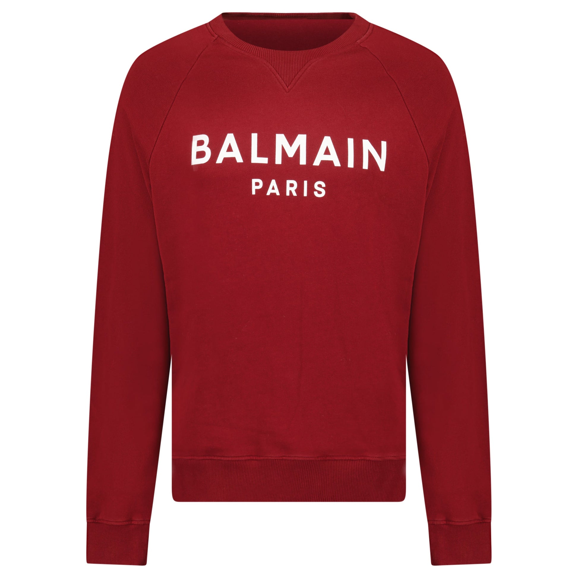 BALMAIN BURGUDY SWEATSHIRT - LARGE - Affluent ArchivesUsed HIGH END DESIGNER CLOTHING