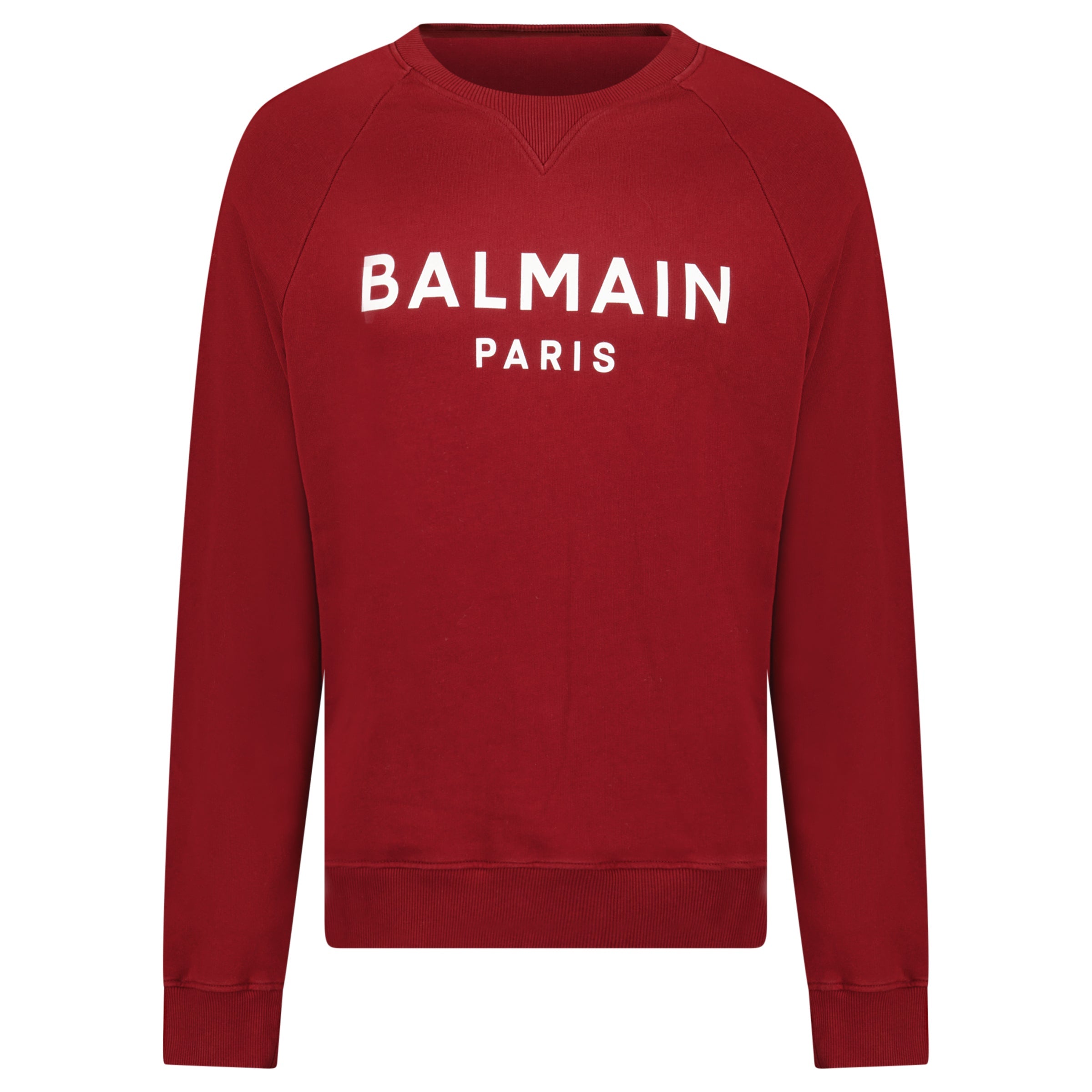 BALMAIN BURGUDY SWEATSHIRT - LARGE - Affluent ArchivesUsed HIGH END DESIGNER CLOTHING