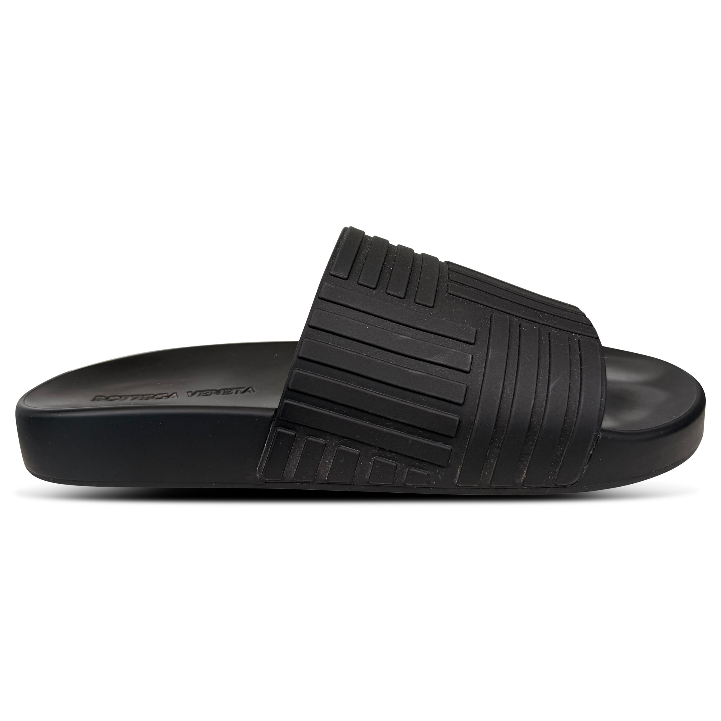 BOTTEGA VENETA BLACK SLIDES - UK 9 (43) | PRE OWNED - Affluent ArchivesUsed HIGH END DESIGNER CLOTHING