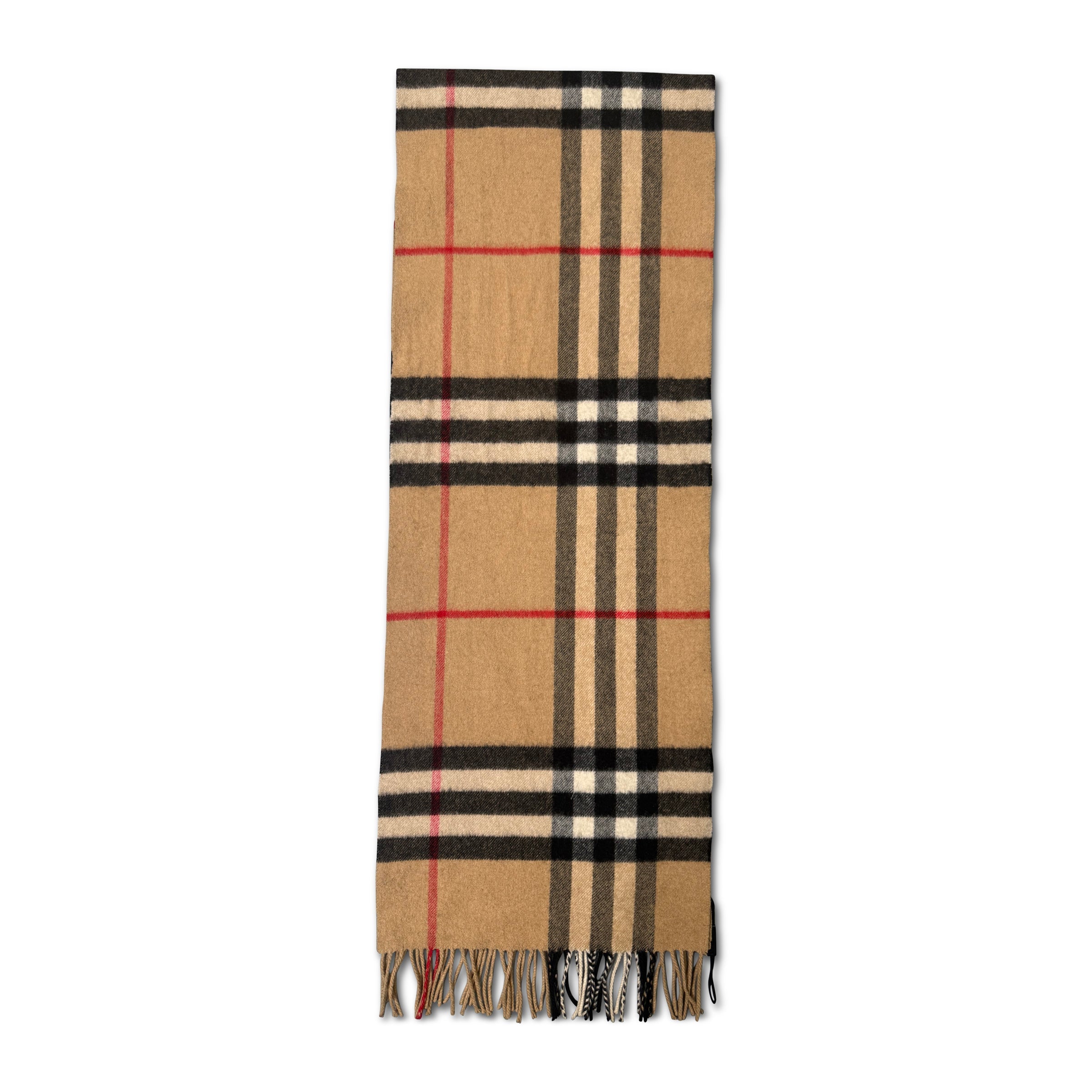BURBERRY BEIGE CHECKED SCARF - Affluent ArchivesUsed HIGH END DESIGNER CLOTHING