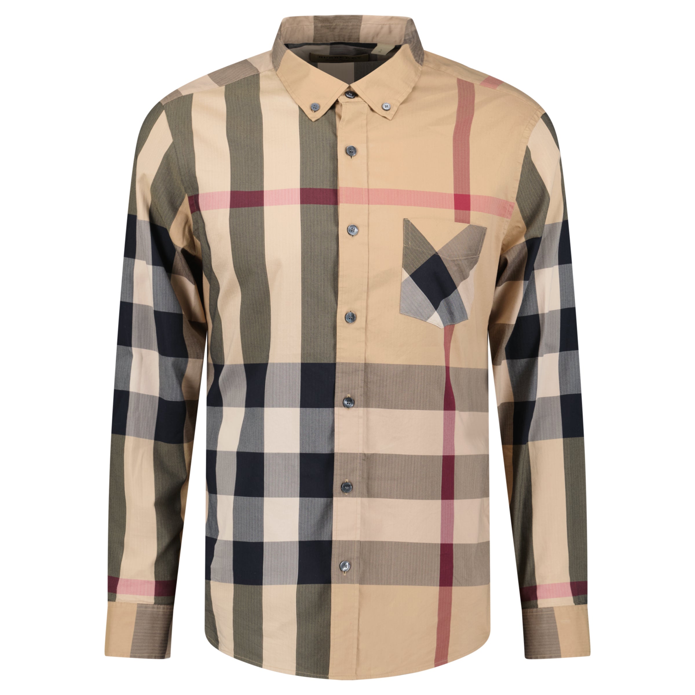 BURBERRY BEIGE CHECKED SHIRT - LARGE - Affluent ArchivesUsed HIGH END DESIGNER CLOTHING