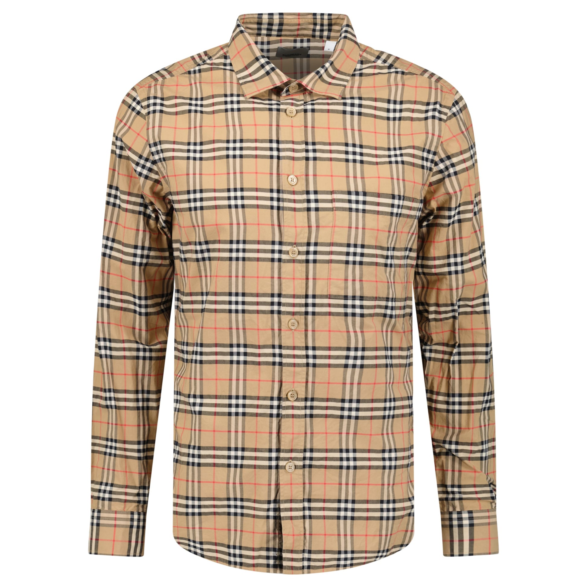 BURBERRY BEIGE CHECKED SHIRT - MEDIUM - Affluent ArchivesUsed HIGH END DESIGNER CLOTHING