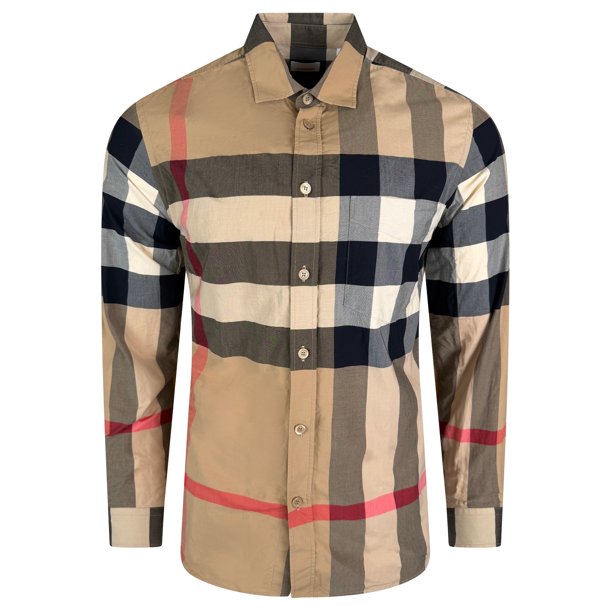 BURBERRY BEIGE CHECKED SHIRT - MEDIUM - Affluent ArchivesUsed HIGH END DESIGNER CLOTHING