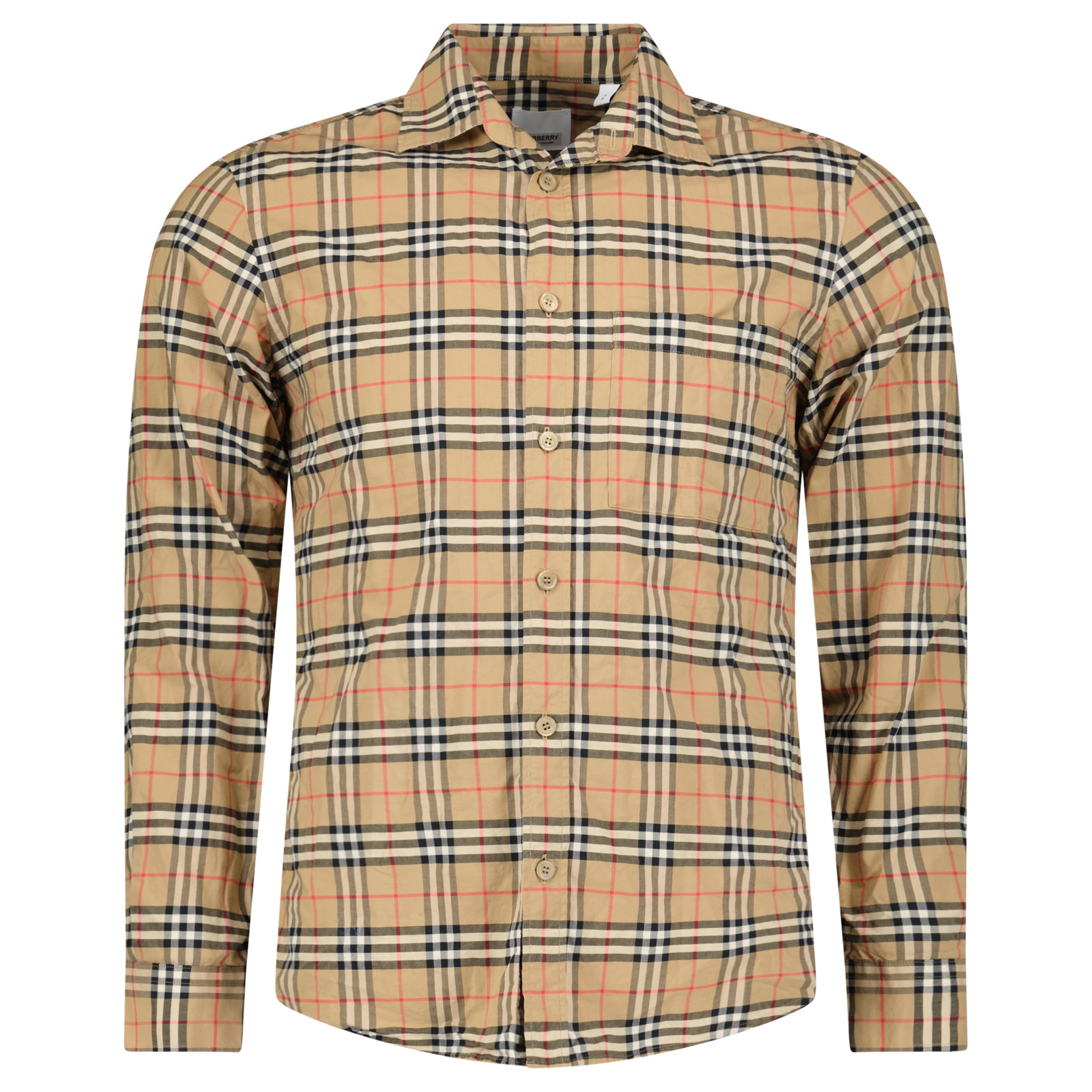 BURBERRY BEIGE CHECKED SHIRT - SMALL| PRE OWNED - Affluent ArchivesUsed HIGH END DESIGNER CLOTHING