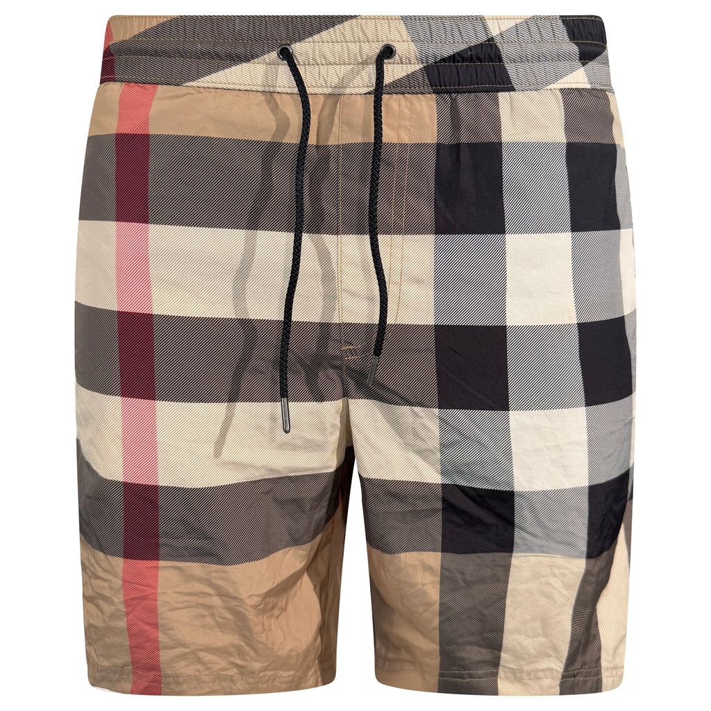 BURBERRY BEIGE CHECKED SWIM SHORTS - LARGE | PRE OWNED - Affluent ArchivesUsed HIGH END DESIGNER CLOTHING