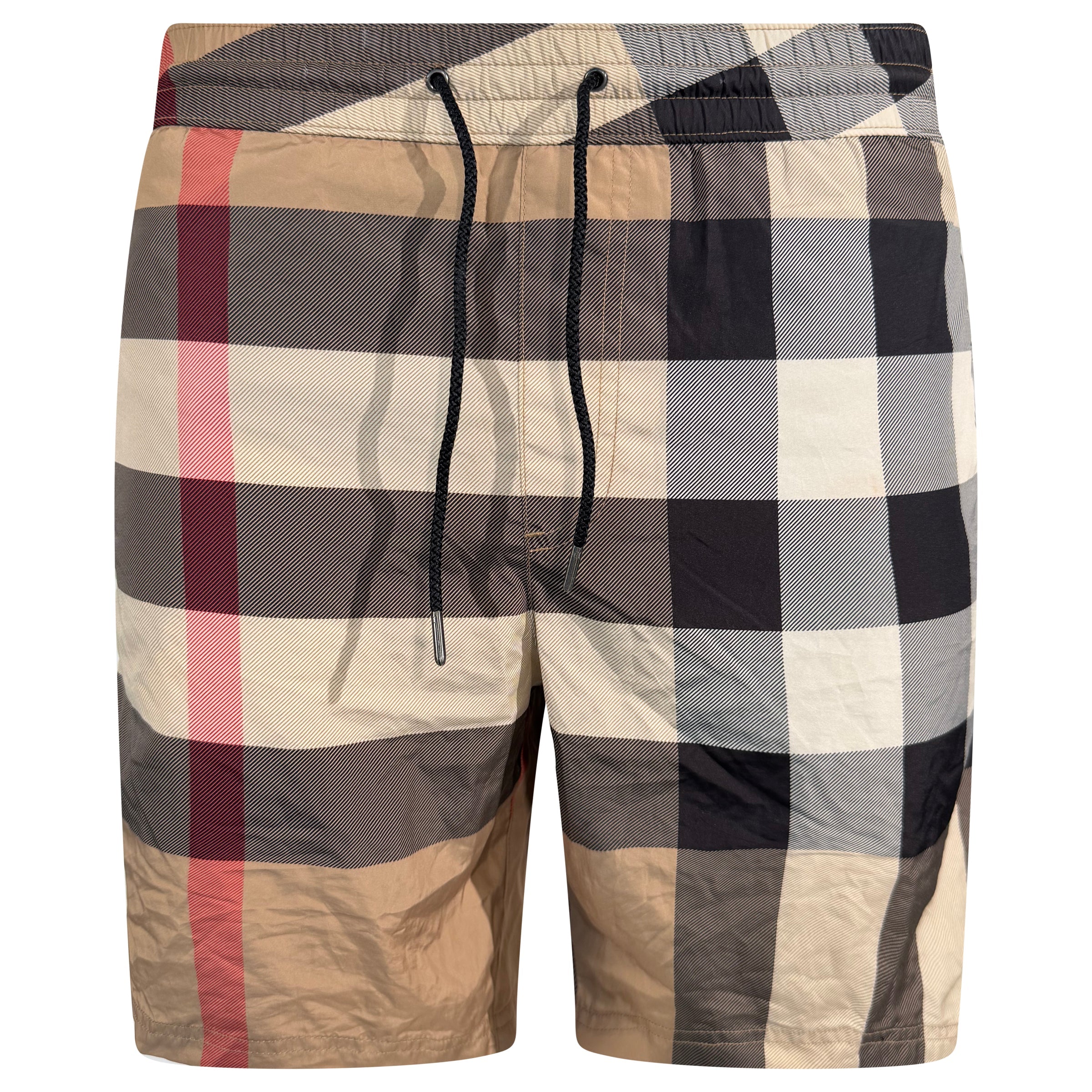 BURBERRY BEIGE CHECKED SWIM SHORTS - LARGE | PRE OWNED - Affluent ArchivesUsed HIGH END DESIGNER CLOTHING