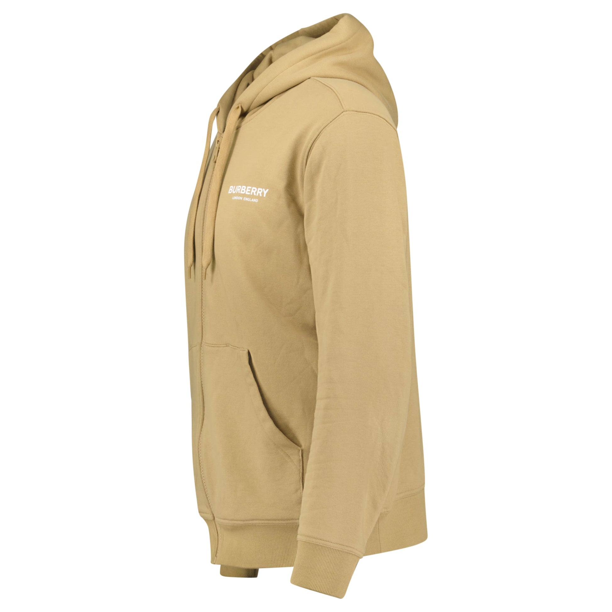 BURBERRY BEIGE LOGO HOODIE - LARGE (Fits XL) - Affluent ArchivesUsed HIGH END DESIGNER CLOTHING