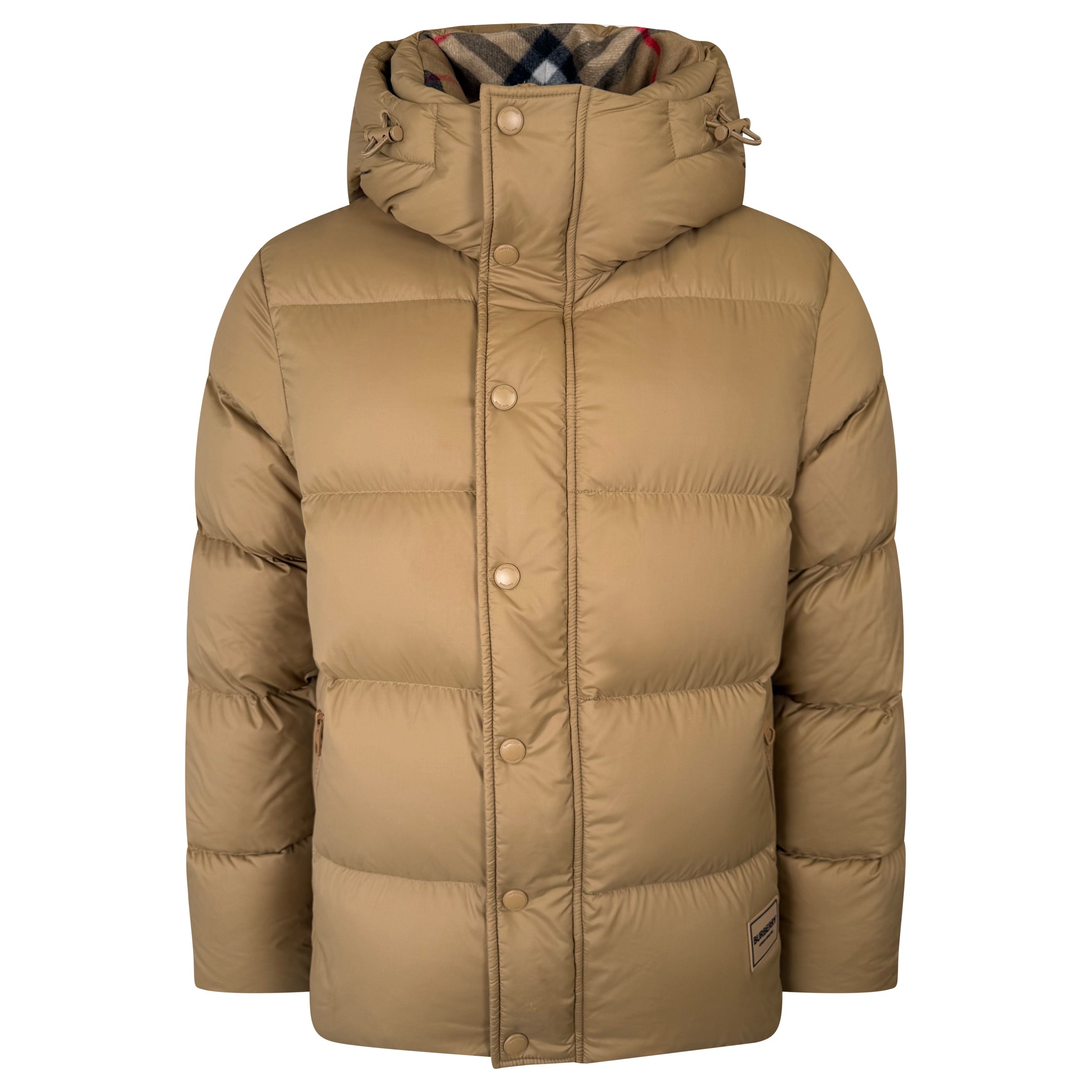 BURBERRY BEIGE LOGO PUFFER COAT - MEDIUM (Fits M/L) - Affluent ArchivesUsed HIGH END DESIGNER CLOTHING