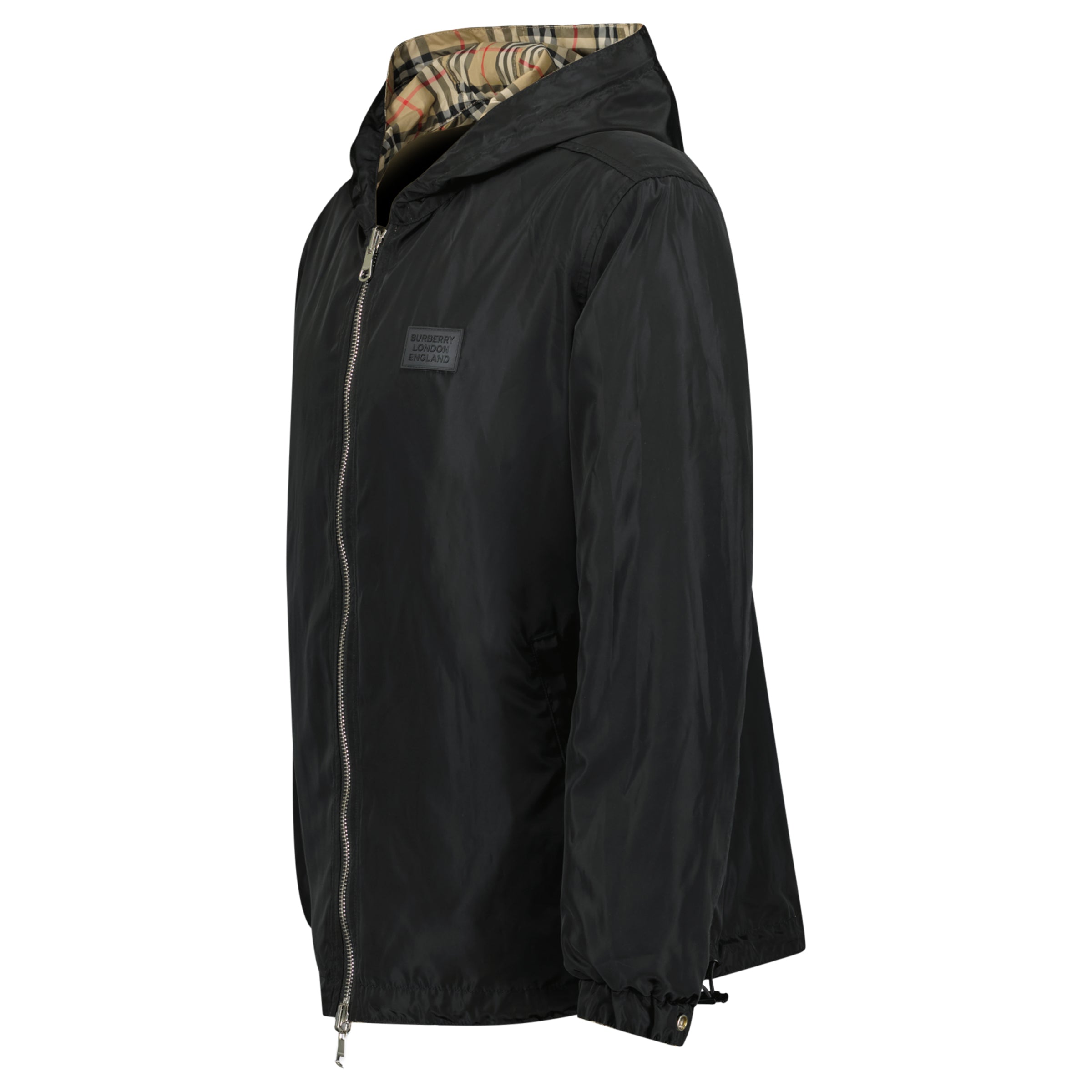 BURBERRY BLACK / CHECKED REVERSIBLE JACKET - LARGE - Affluent ArchivesUsed HIGH END DESIGNER CLOTHING