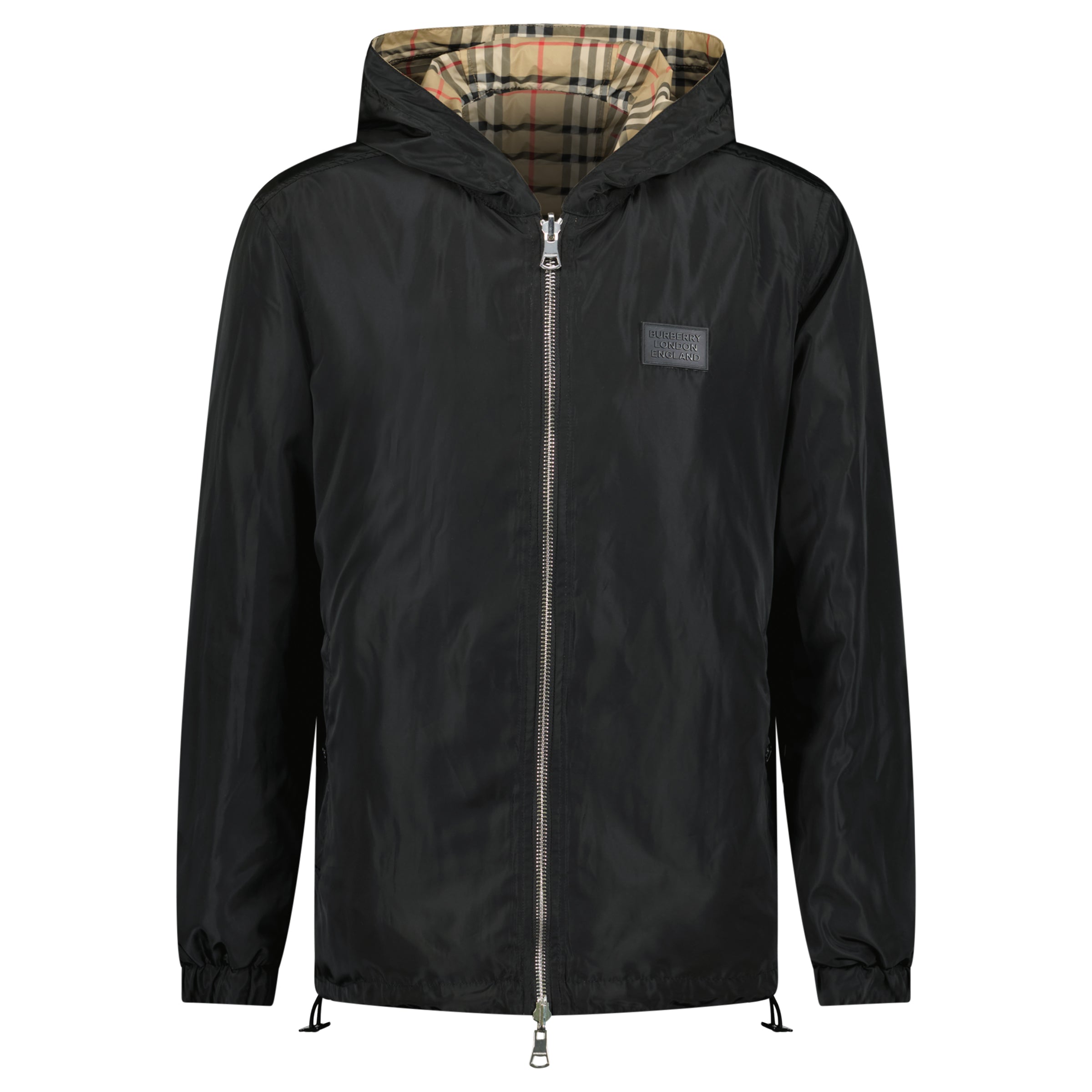 BURBERRY BLACK / CHECKED REVERSIBLE JACKET - LARGE - Affluent ArchivesUsed HIGH END DESIGNER CLOTHING