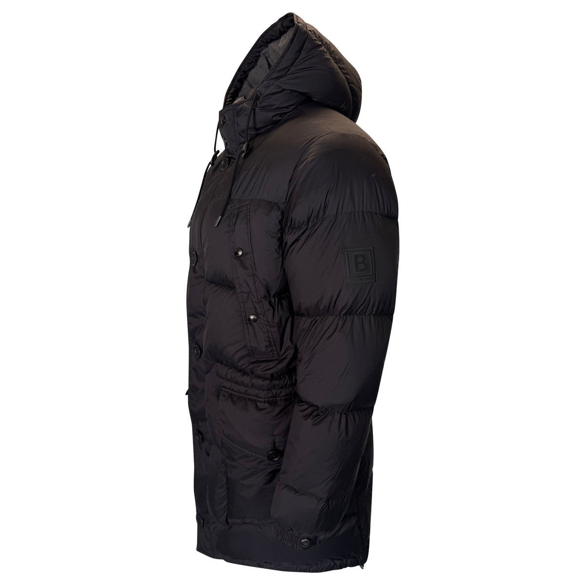 BURBERRY BLACK DOWN PUFFER COAT - LARGE | PRE OWNED - Affluent ArchivesUsed HIGH END DESIGNER CLOTHING