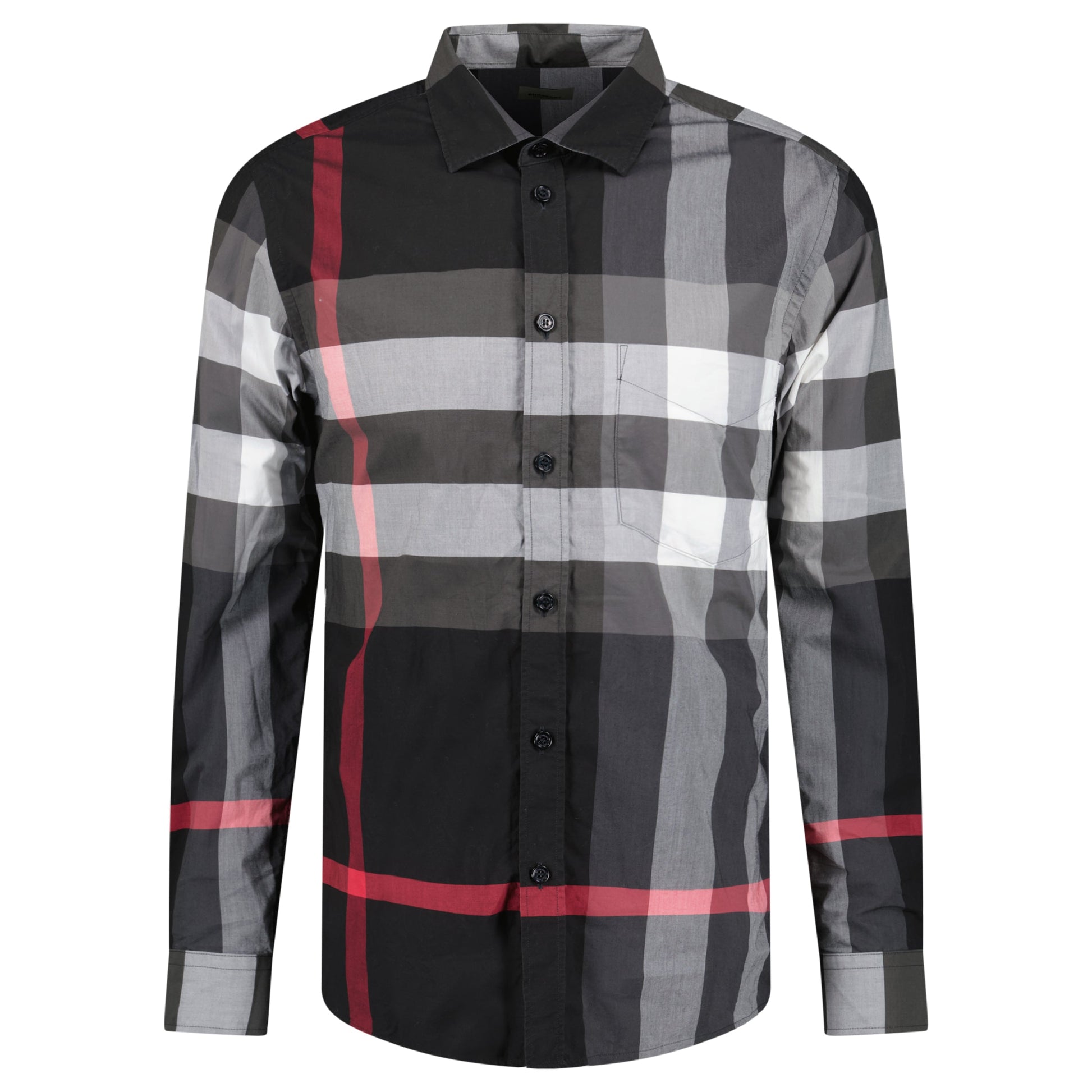 BURBERRY BLACK / GREY SHIRT - MEDIUM - Affluent ArchivesUsed HIGH END DESIGNER CLOTHING