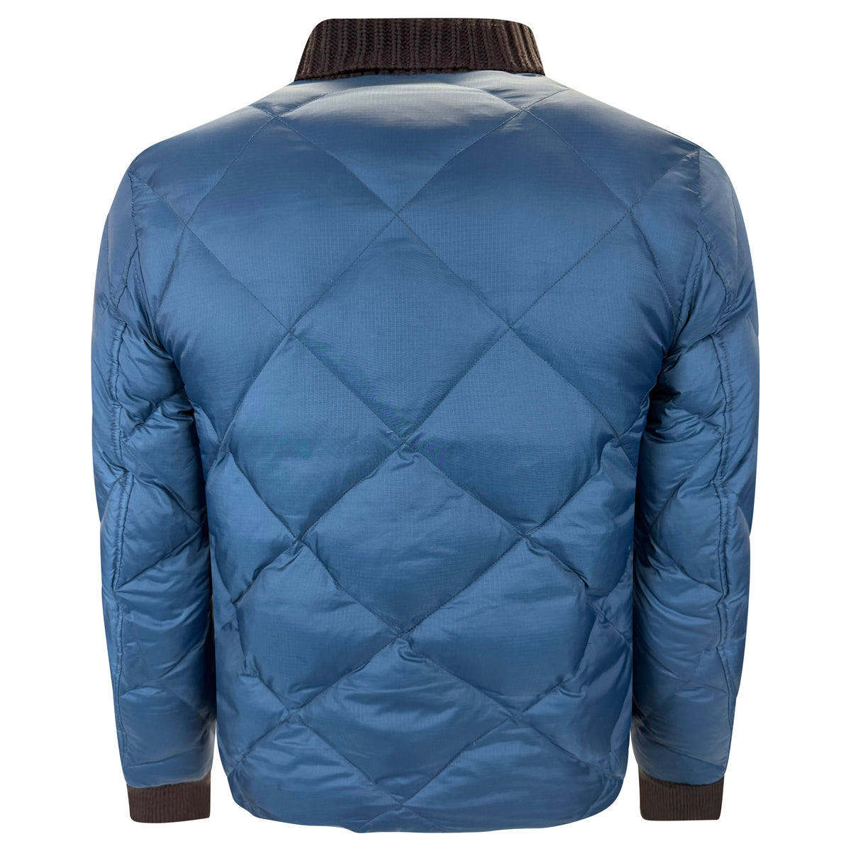 BURBERRY BLUE QUILTED DOWN JACKET - MEDIUM | PRE OWNED - Affluent ArchivesUsed HIGH END DESIGNER CLOTHING