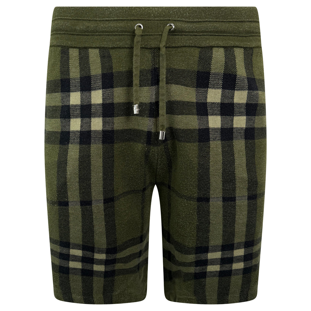 BURBERRY GREEN CHECKED COTTON SHORTS - LARGE (Fit XL) - Affluent ArchivesUsed HIGH END DESIGNER CLOTHING