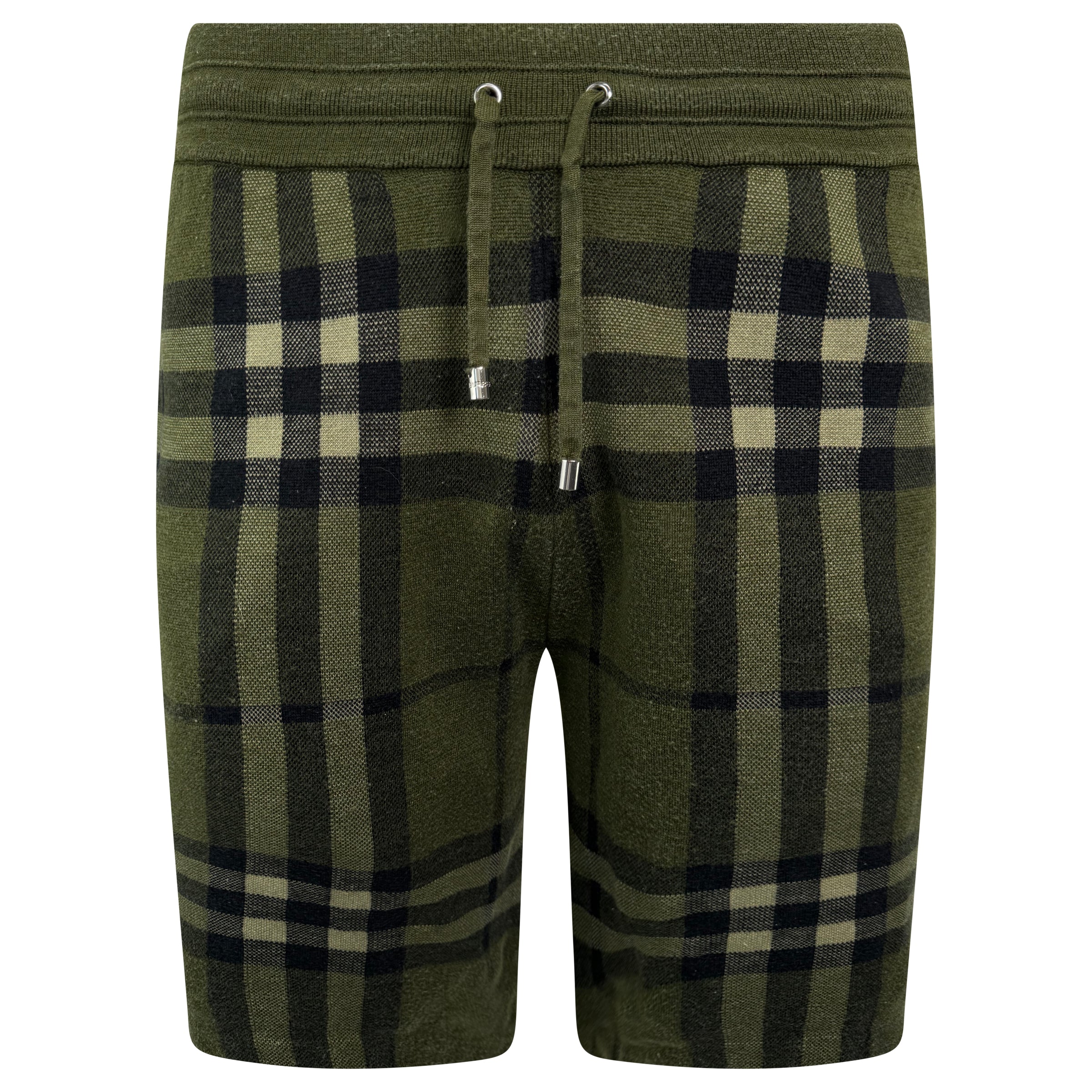 BURBERRY GREEN CHECKED COTTON SHORTS - LARGE (Fit XL) - Affluent ArchivesUsed HIGH END DESIGNER CLOTHING