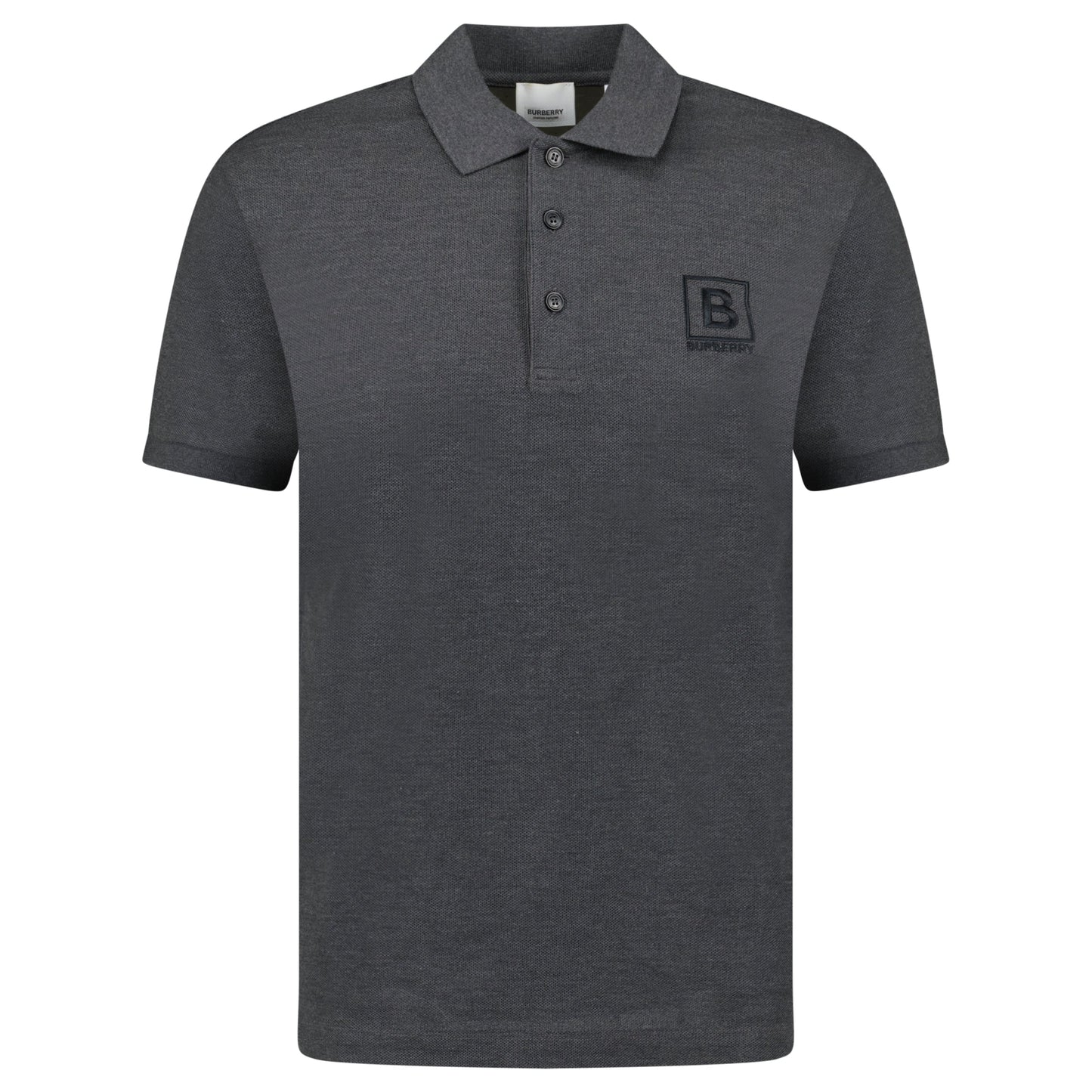 BURBERRY GREY LOGO POLO - MEDIUM - Affluent ArchivesUsed HIGH END DESIGNER CLOTHING