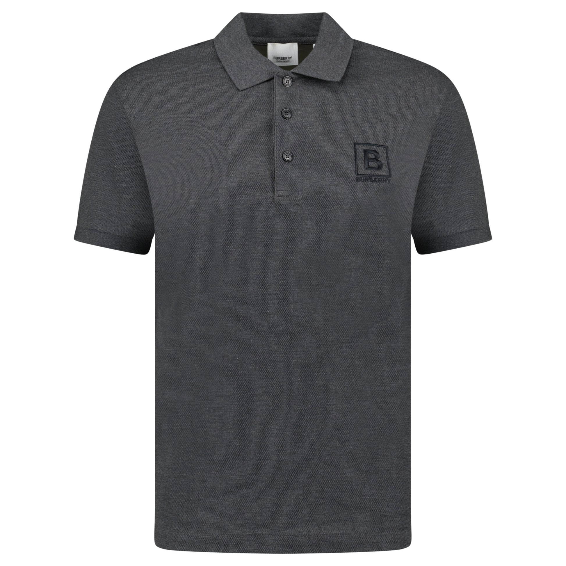 BURBERRY GREY LOGO POLO - MEDIUM - Affluent ArchivesUsed HIGH END DESIGNER CLOTHING