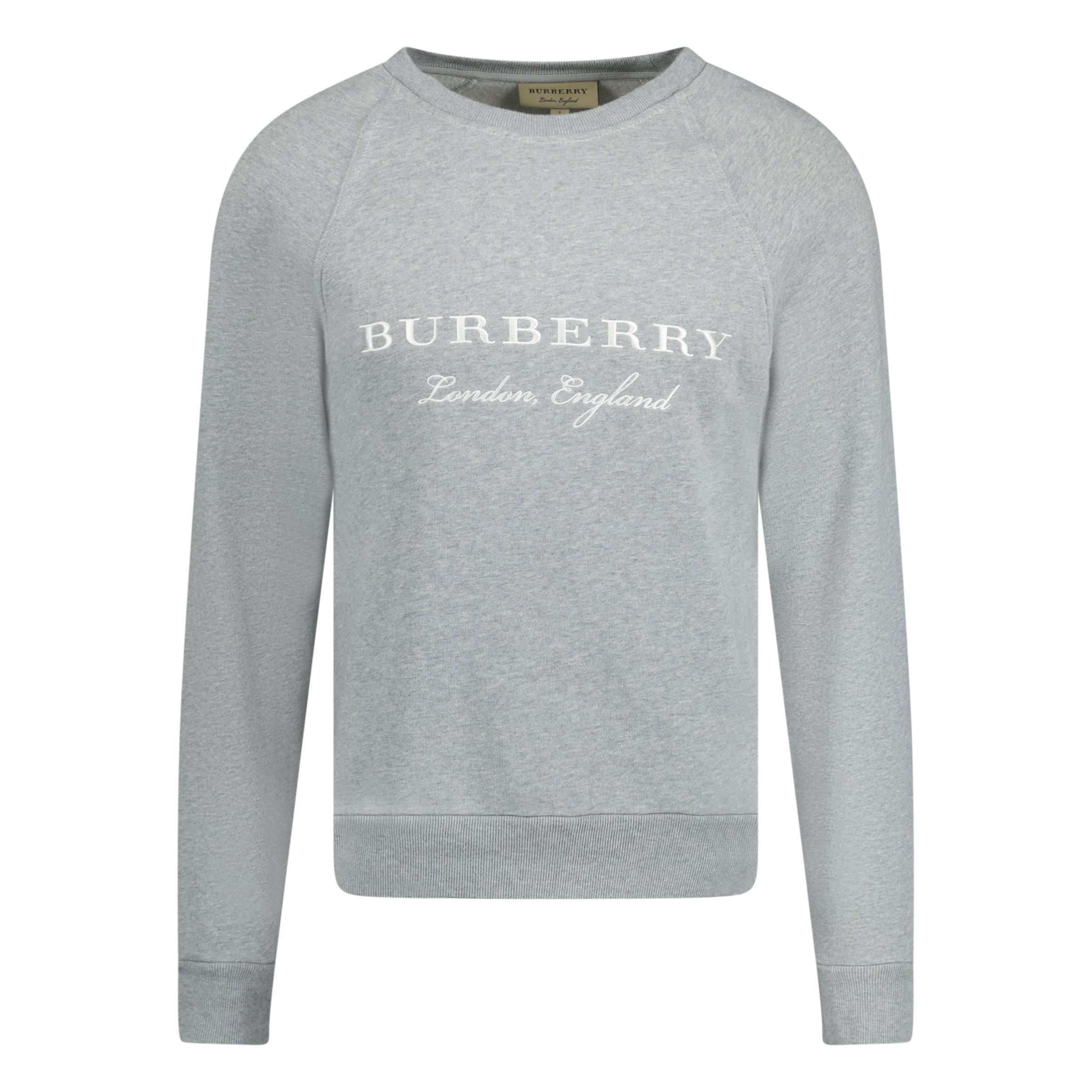 BURBERRY GREY LOGO SWEATSHIRT  - LARGE (Fits Medium)
