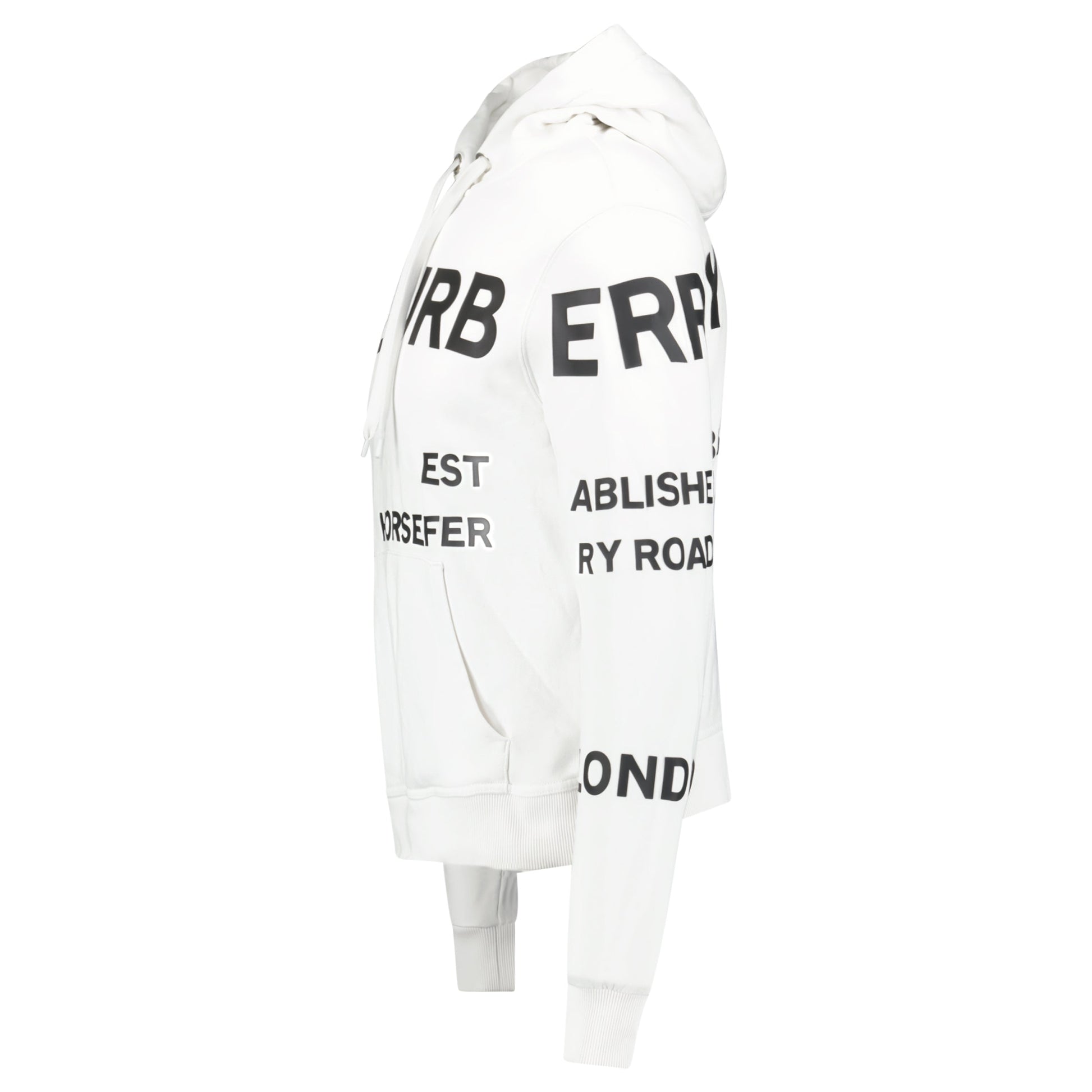 BURBERRY LOGO WHITE HOODIE - XS - Affluent ArchivesUsed HIGH END DESIGNER CLOTHING