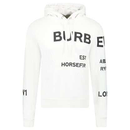 BURBERRY LOGO WHITE HOODIE - XS - Affluent ArchivesUsed HIGH END DESIGNER CLOTHING