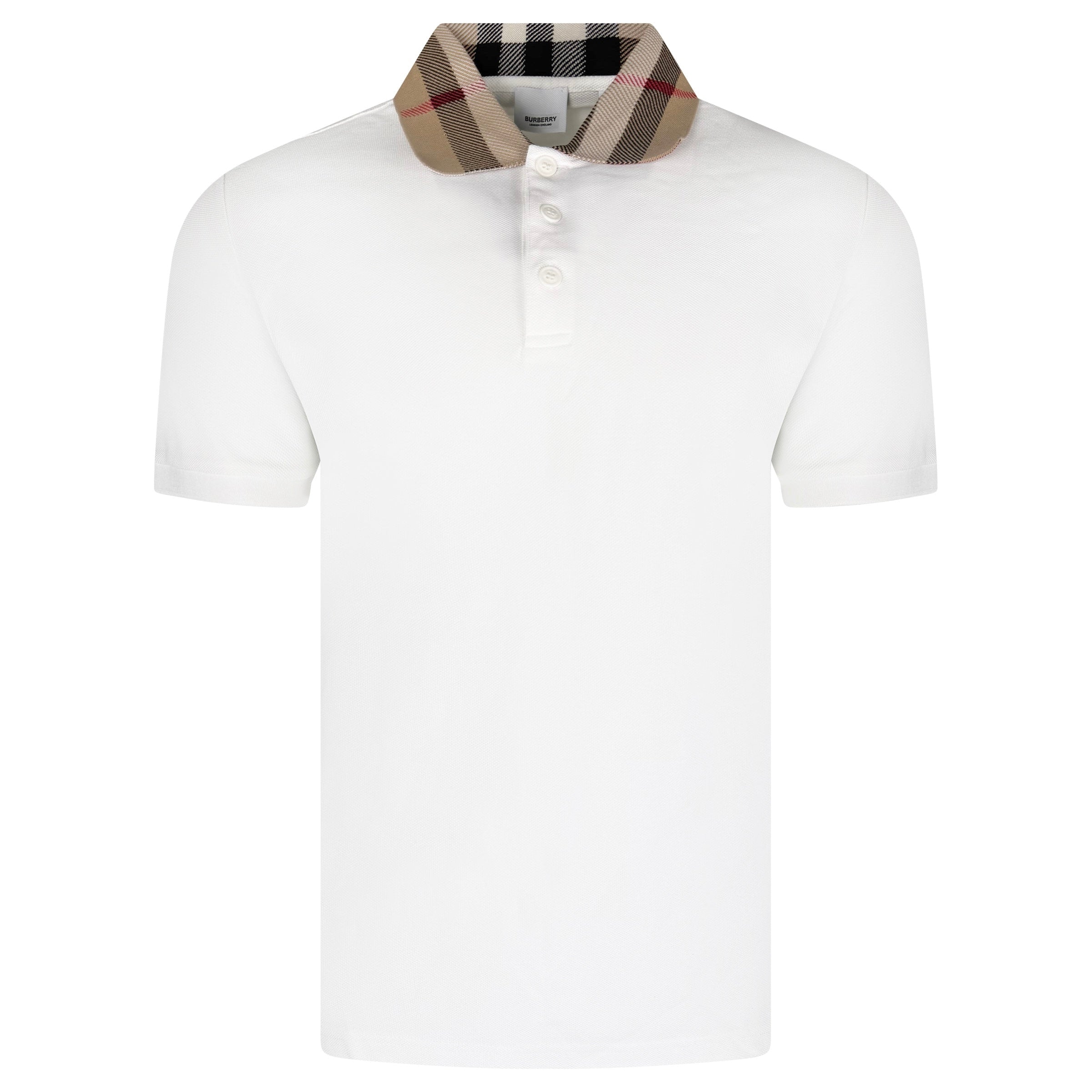 BURBERRY WHITE COLLAR LOGO POLO - MEDIUM (Fits S) - Affluent ArchivesUsed HIGH END DESIGNER CLOTHING