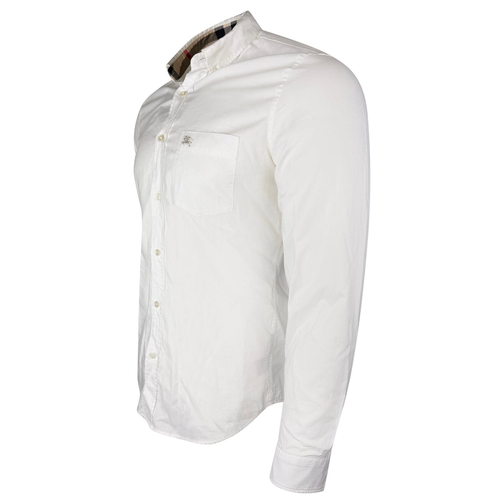 BURBERRY WHITE LOGO SHIRT - MEDIUM - Affluent ArchivesUsed HIGH END DESIGNER CLOTHING