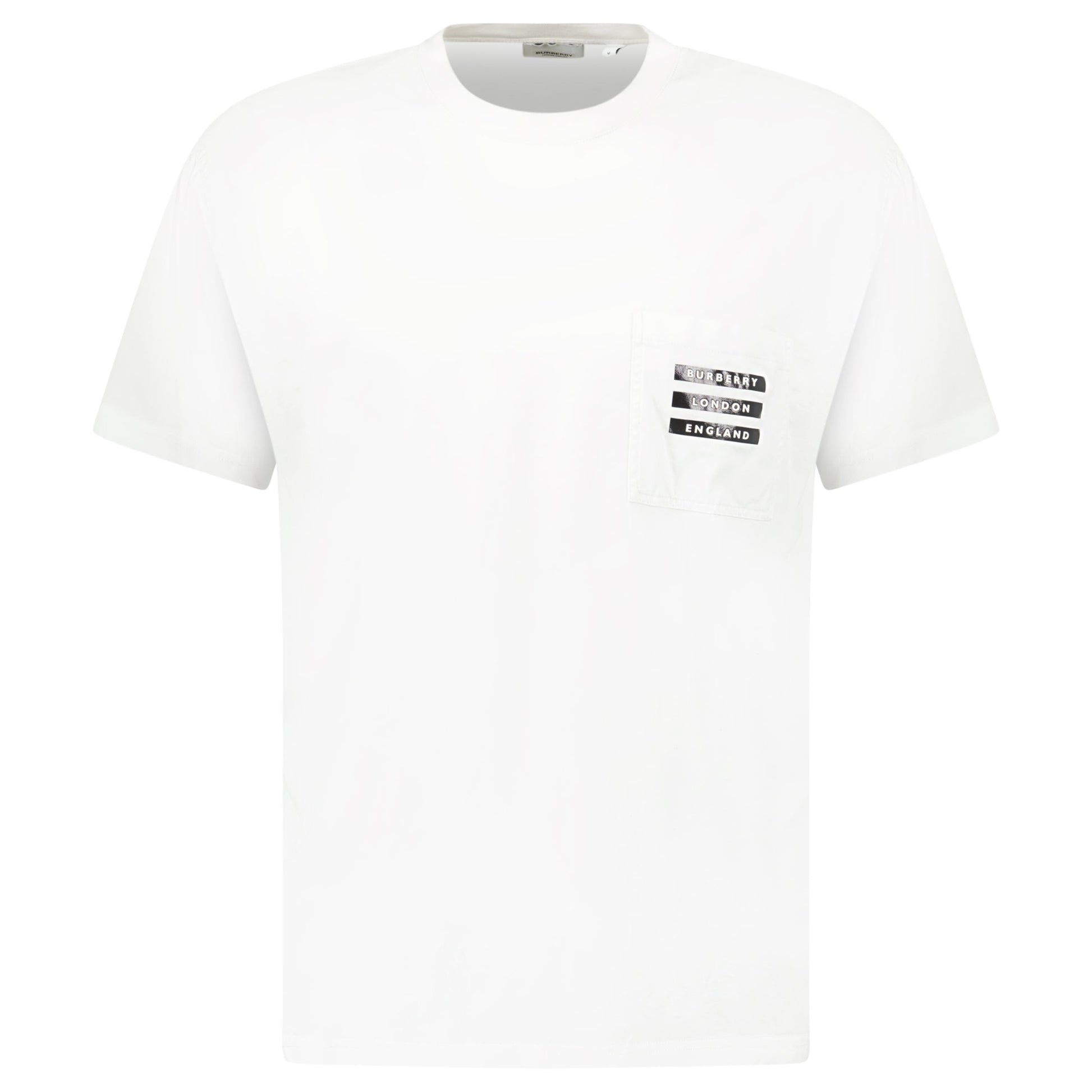 BURBERRY WHITE LOGO T SHIRT - LARGE - Affluent ArchivesUsed HIGH END DESIGNER CLOTHING