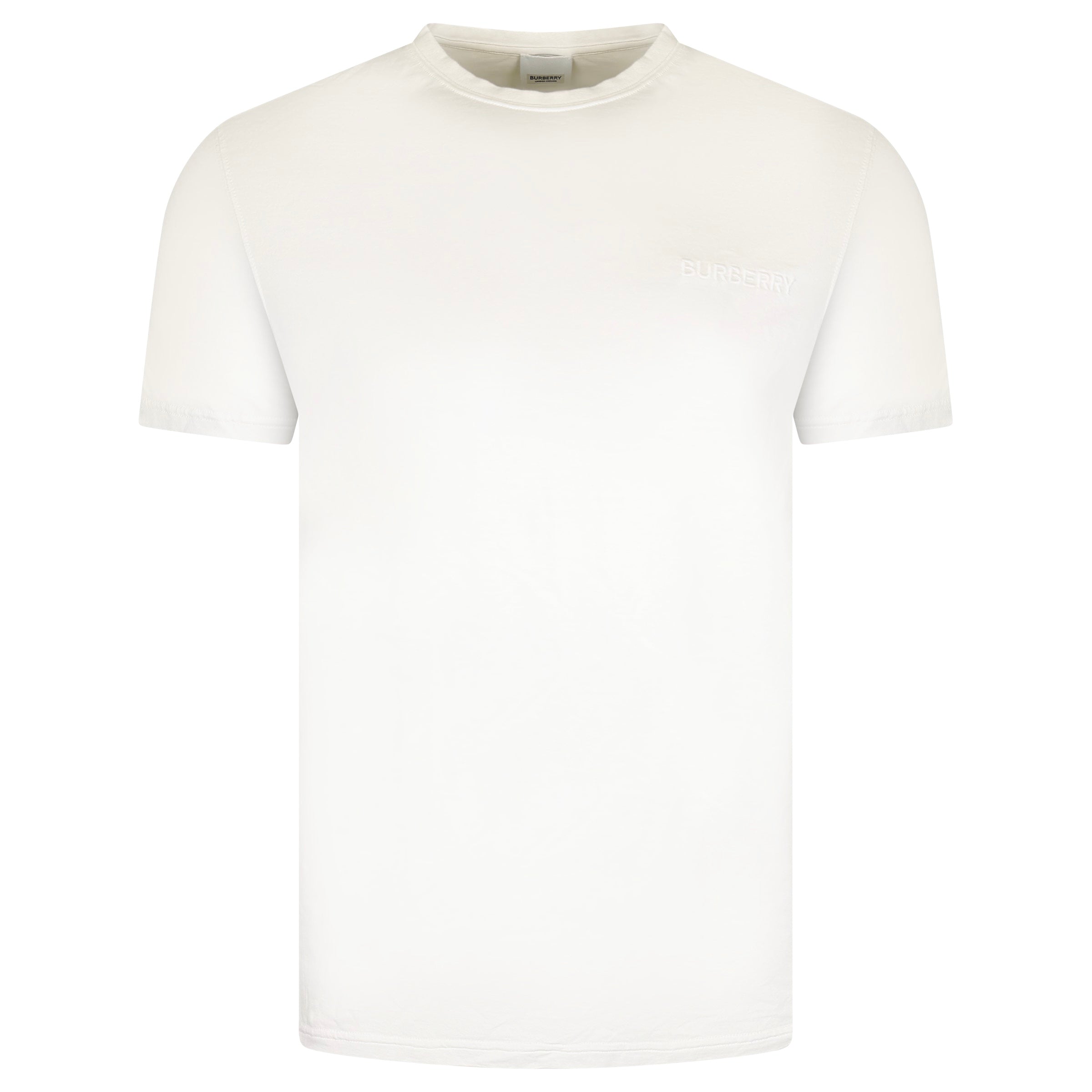 BURBERRY WHITE LOGO T SHIRT - LARGE (NEW WITH TAGS) - Affluent ArchivesUsed HIGH END DESIGNER CLOTHING