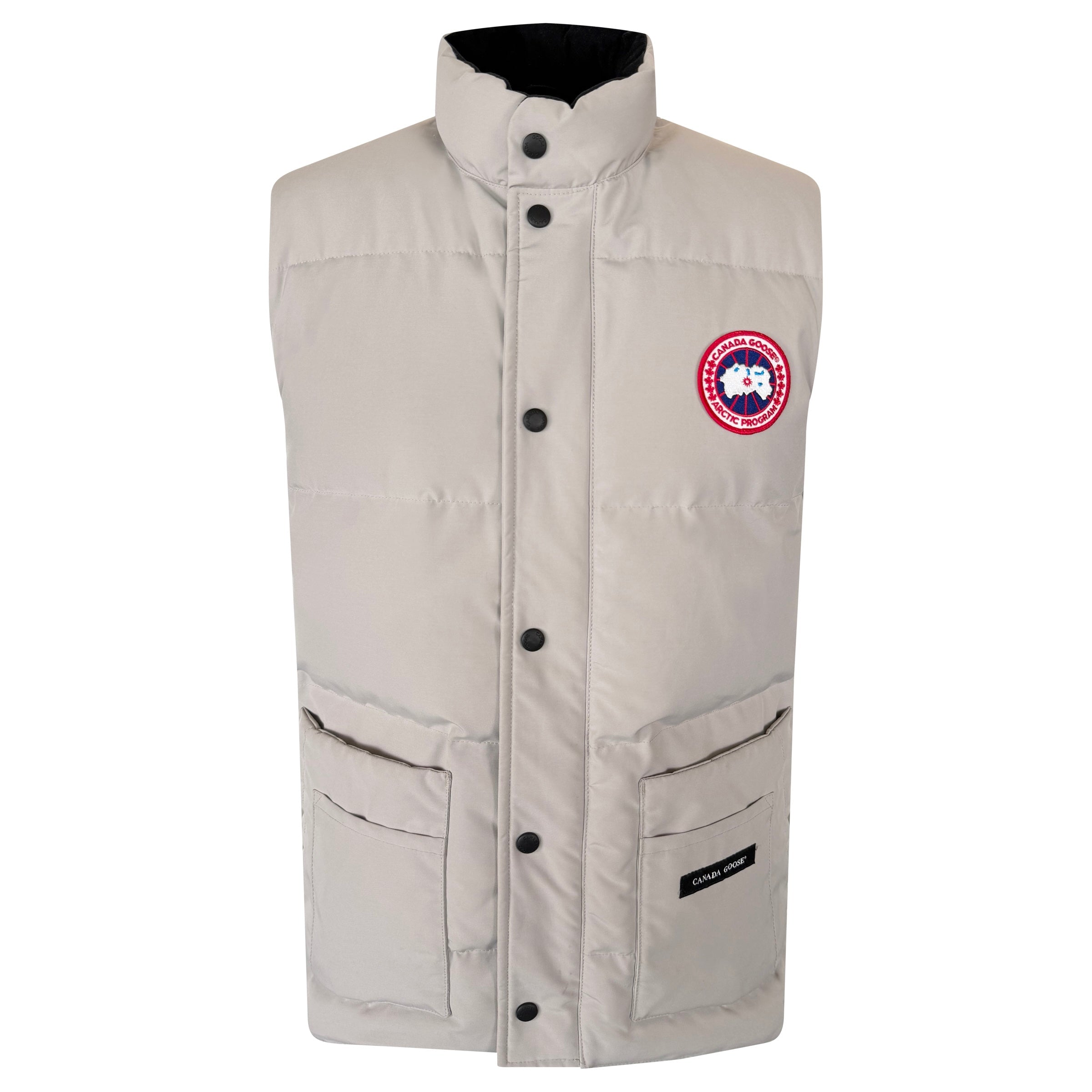 CANADA GOOSE BEIGE GILET - LARGE | PRE OWNED - Affluent ArchivesUsed HIGH END DESIGNER CLOTHING