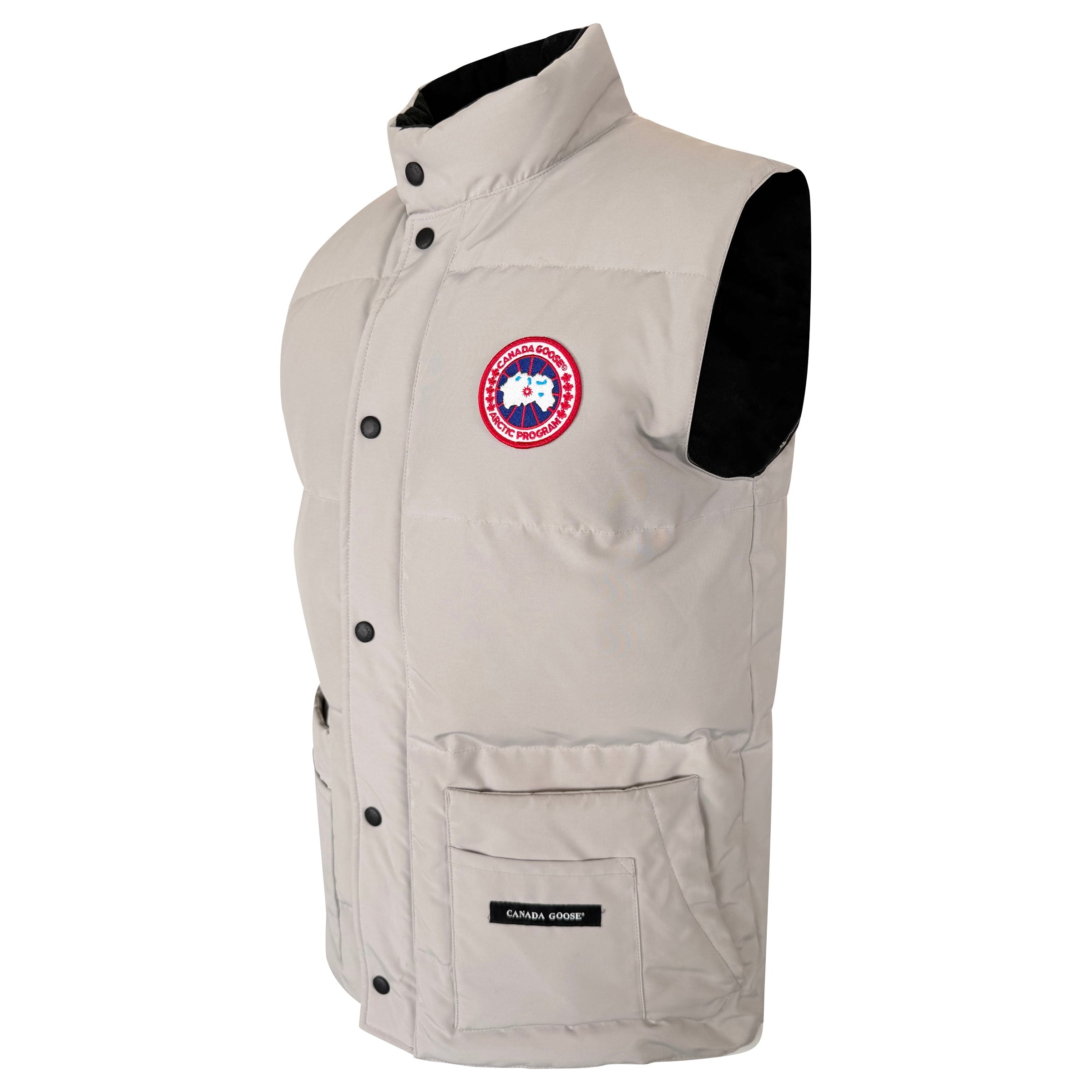 CANADA GOOSE BEIGE GILET - LARGE | PRE OWNED - Affluent ArchivesUsed HIGH END DESIGNER CLOTHING